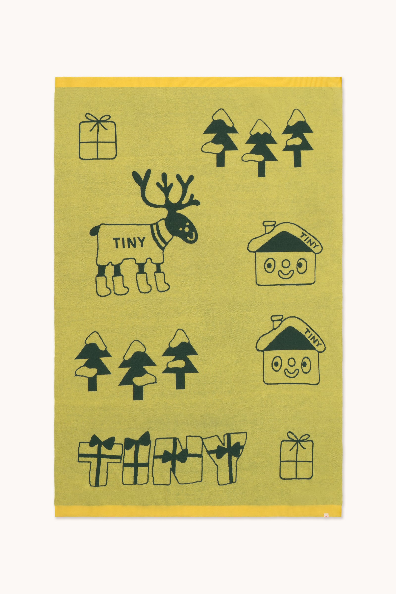 HOLIDAY TINY TOWN LARGE BLANKET mellow yellow