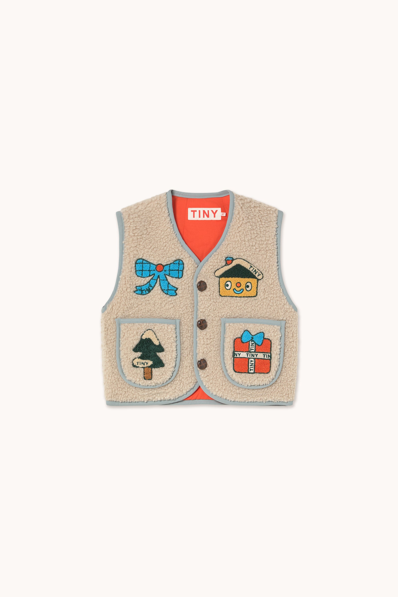 HOLIDAY SHERPA VEST light cream