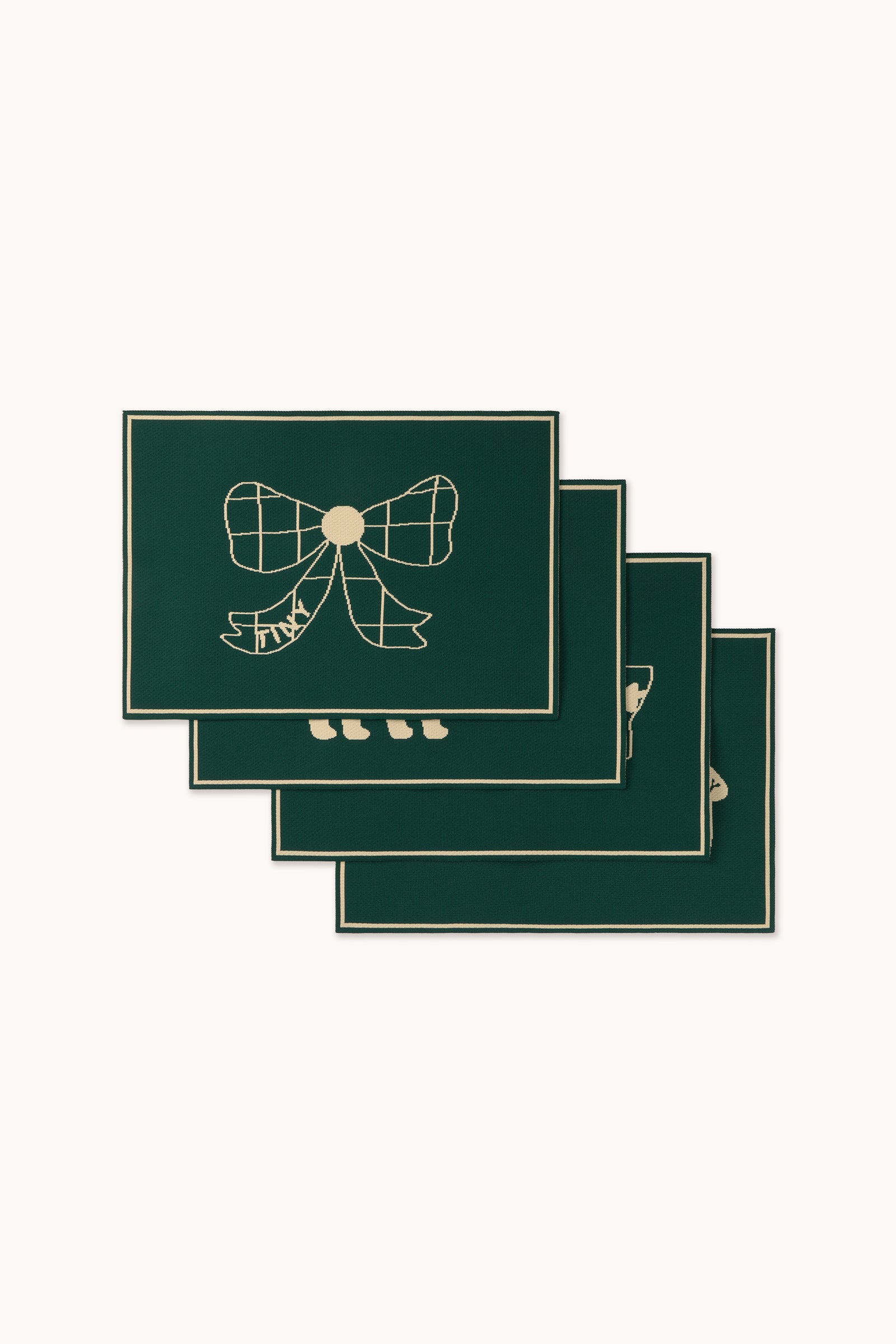 HOLIDAY PLACEMAT SET dark green