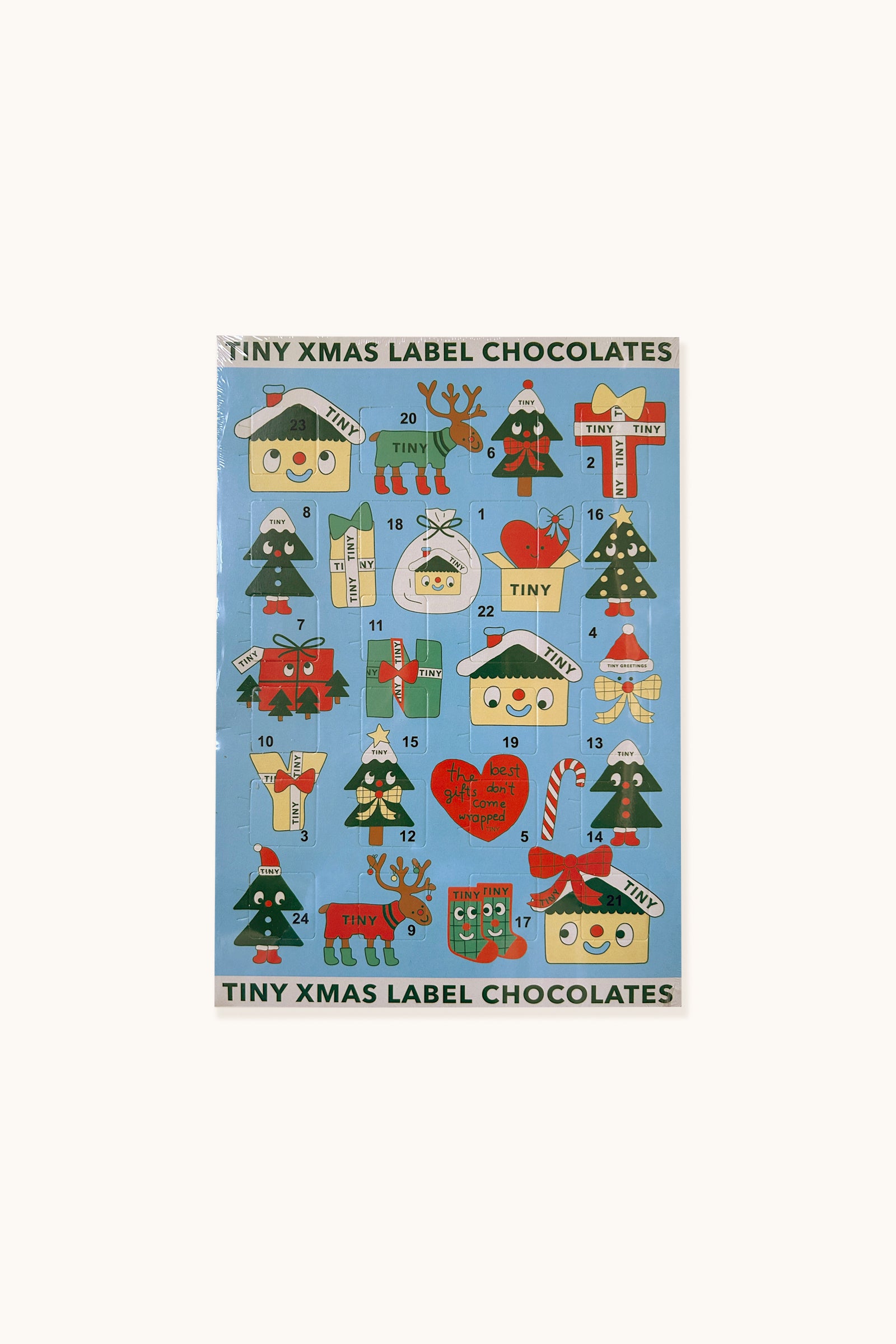 TINY HOLIDAY LABEL ADVENT CALENDAR light cyan