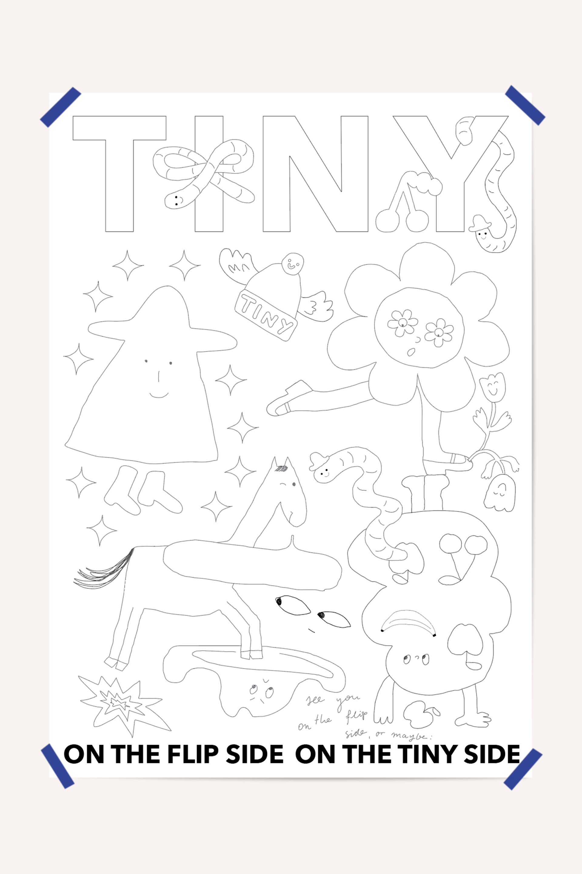 ON THE FLIP SIDE COLORING POSTER  off-white