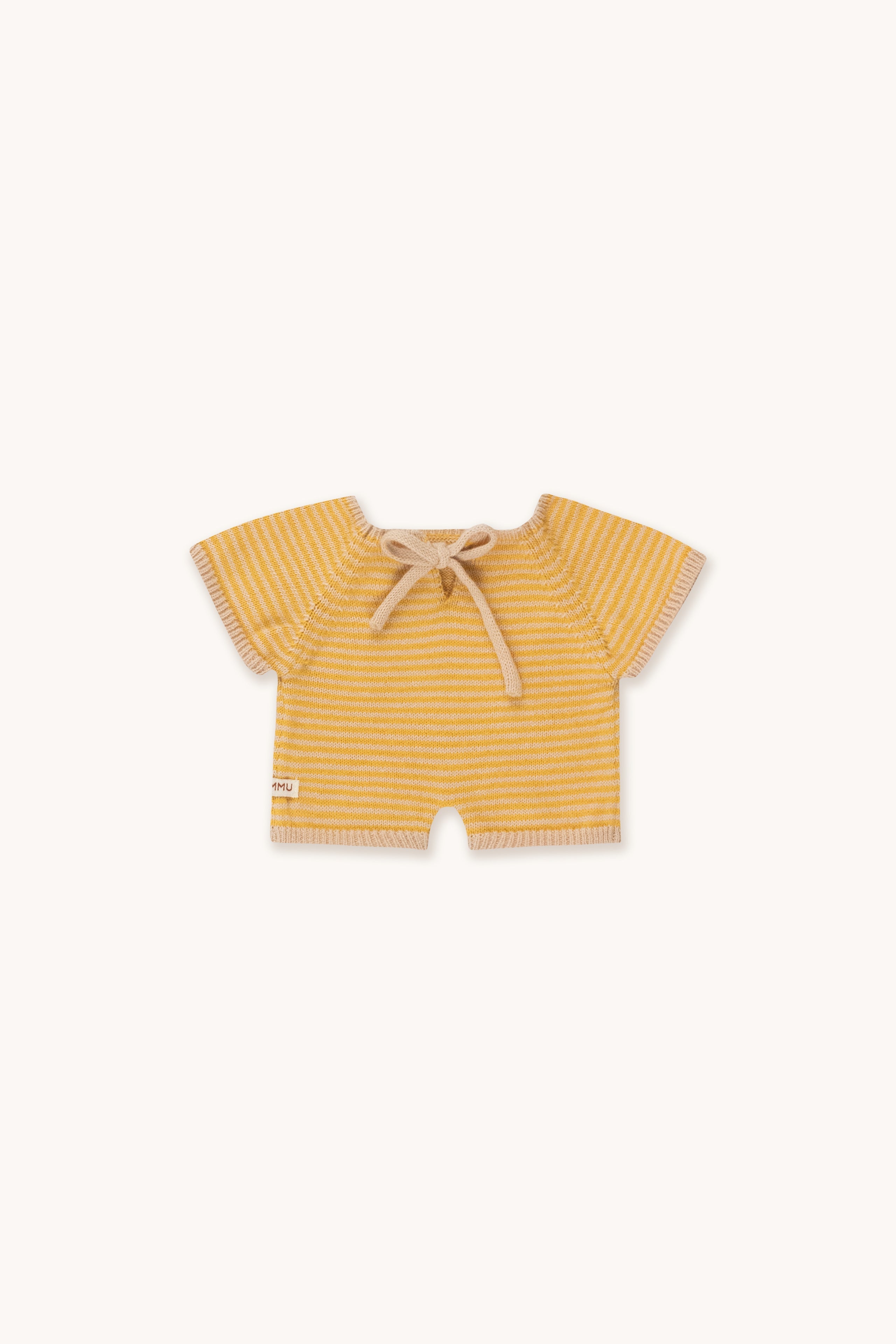 Gommu Thin Stripes Short One-Piece  LIGHT CREAM/MUSTARD