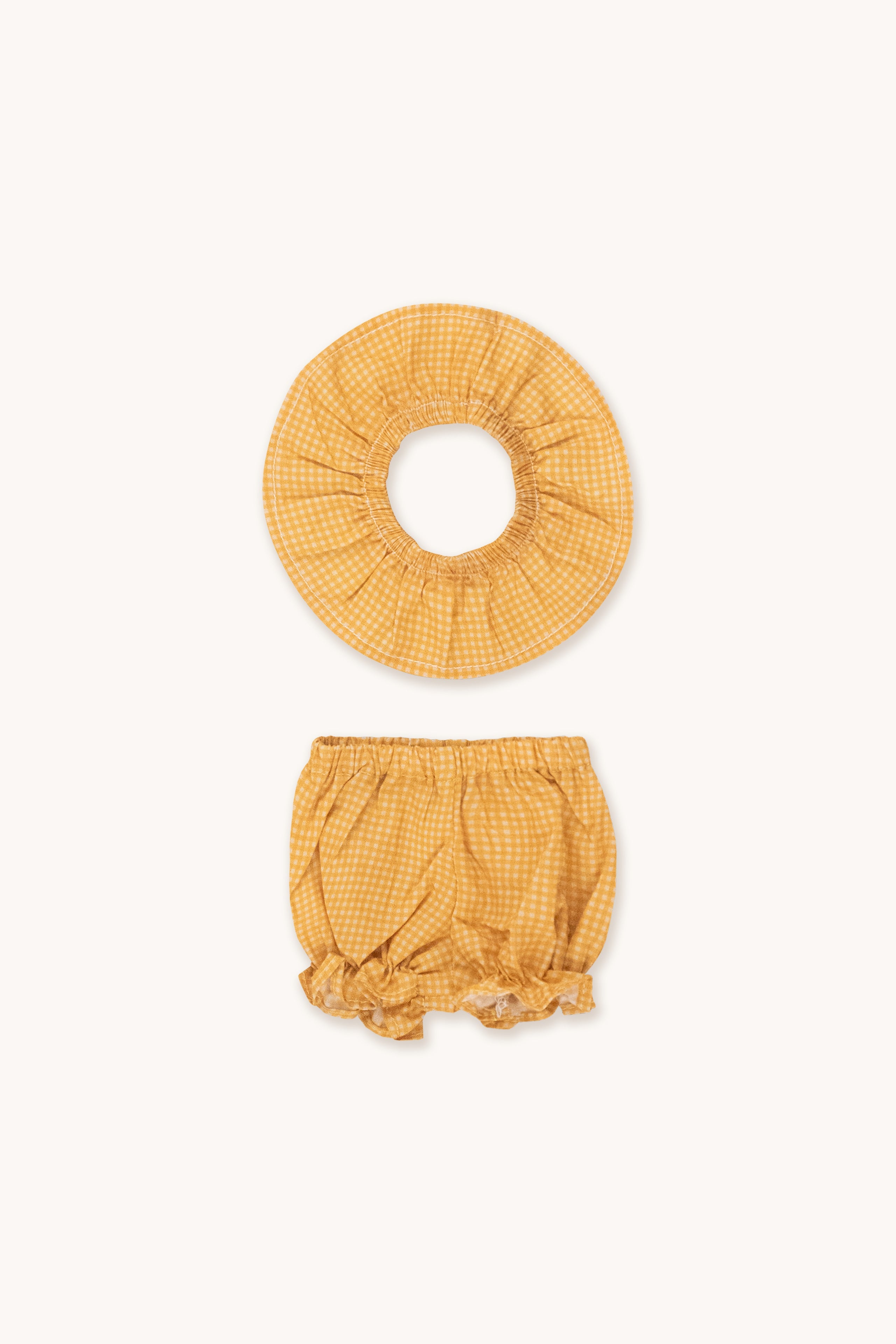 Gommu Vichy - Pantalón Corto & Cuello  SAND/MUSTARD