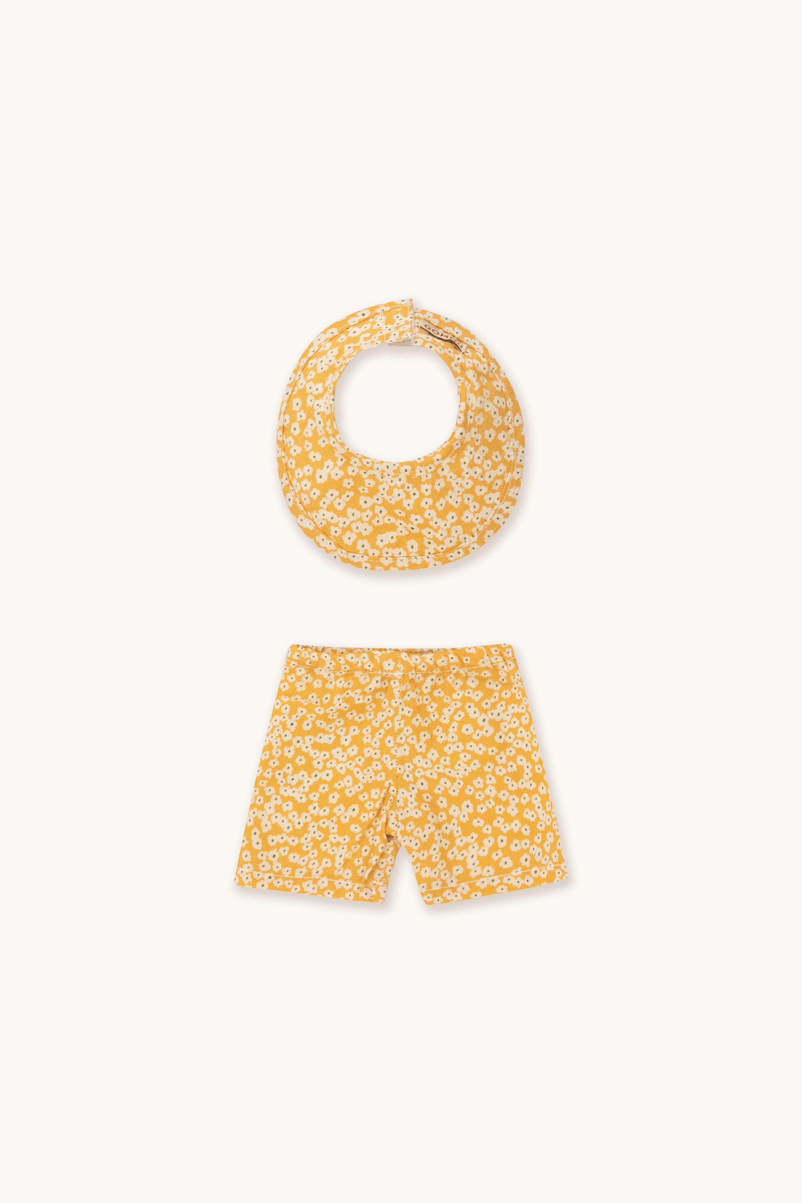Gommu Flores Amarillas - Pantalón & Babero  LIGHT CREAM/MUSTARD
