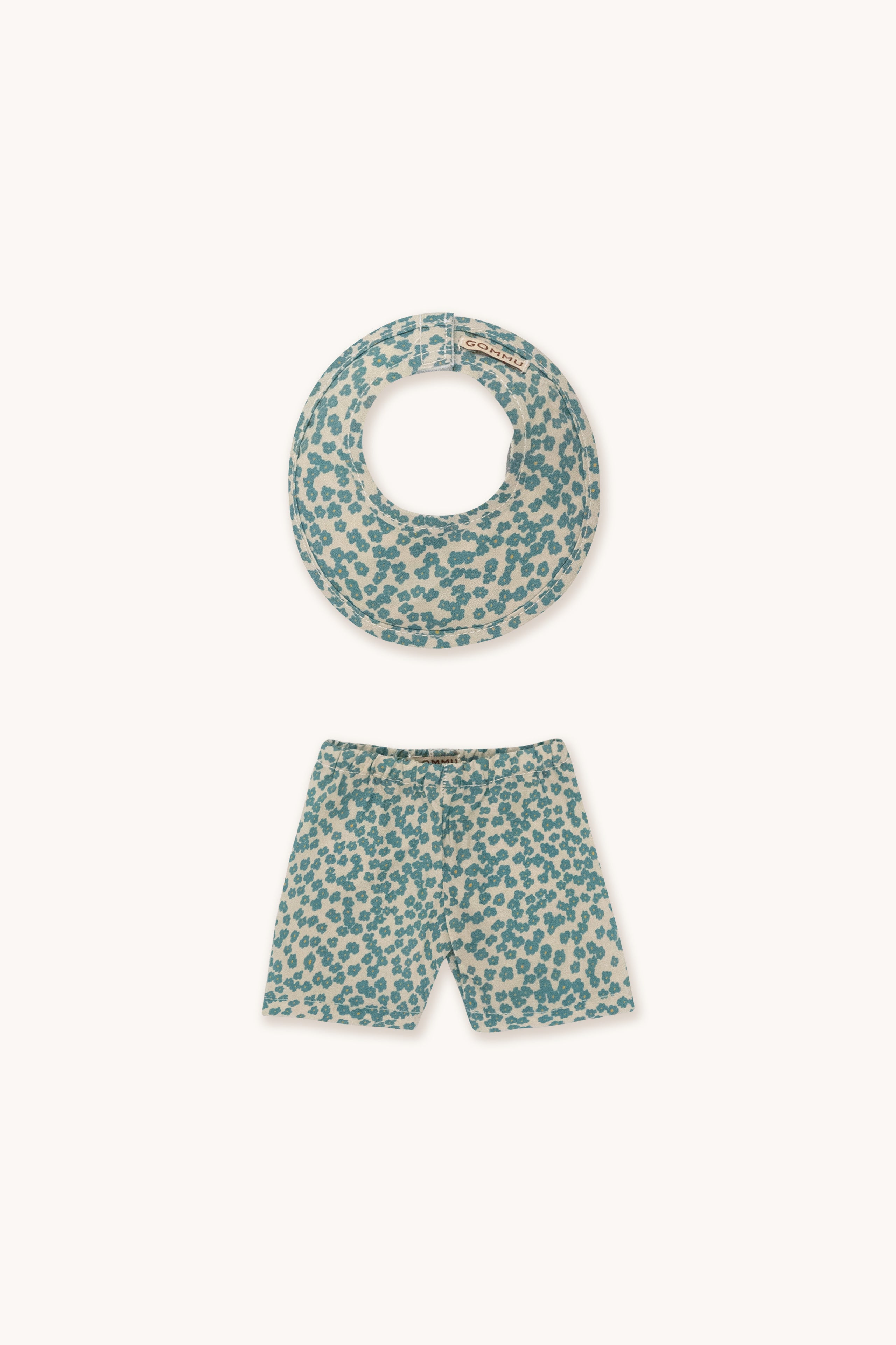 Gommu Green Flowers - Pant & Bib  SOFT GREEN/SAND
