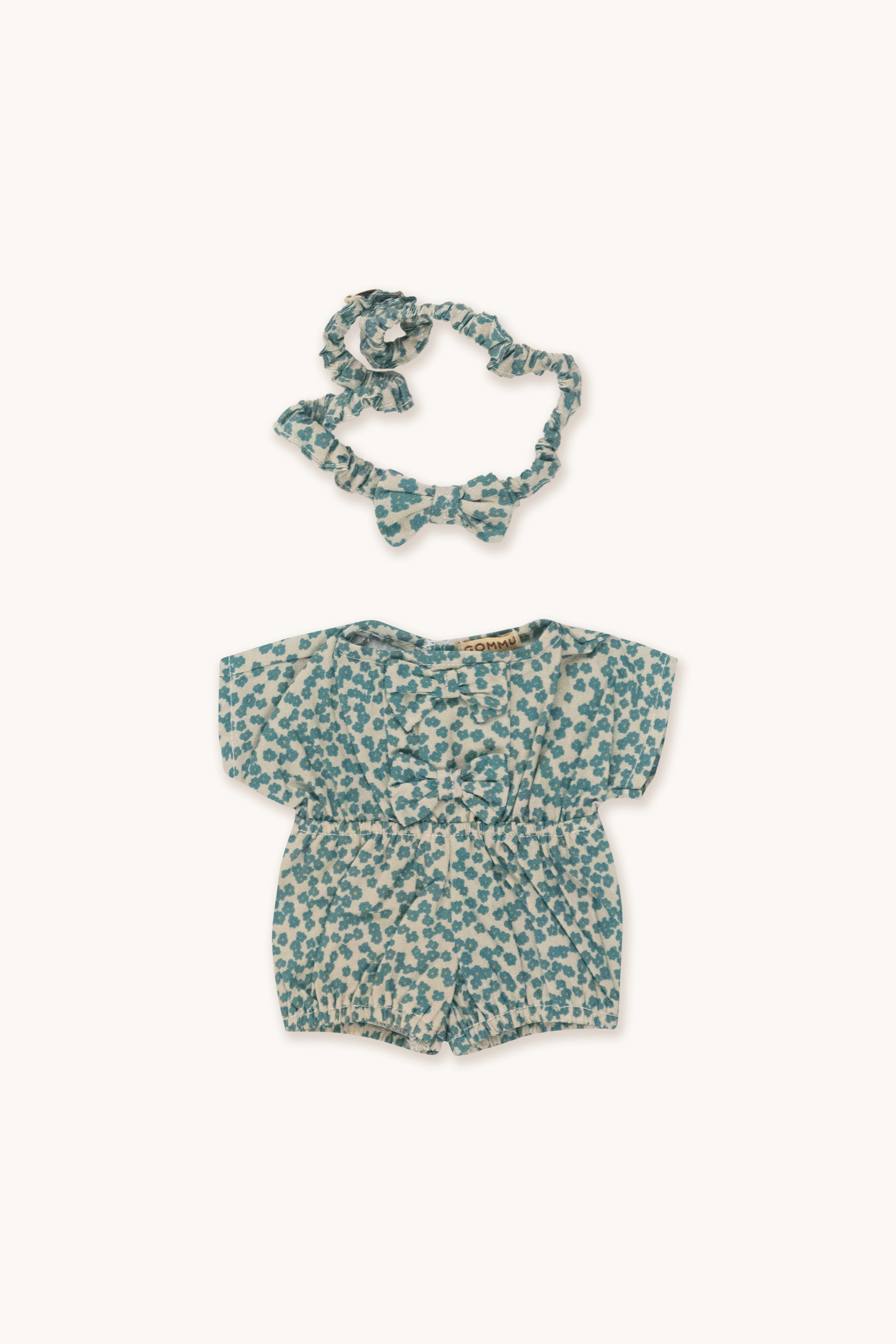 Gommu Green Flowers One-Piece & Bow Tie  SOFT GREEN/SAND