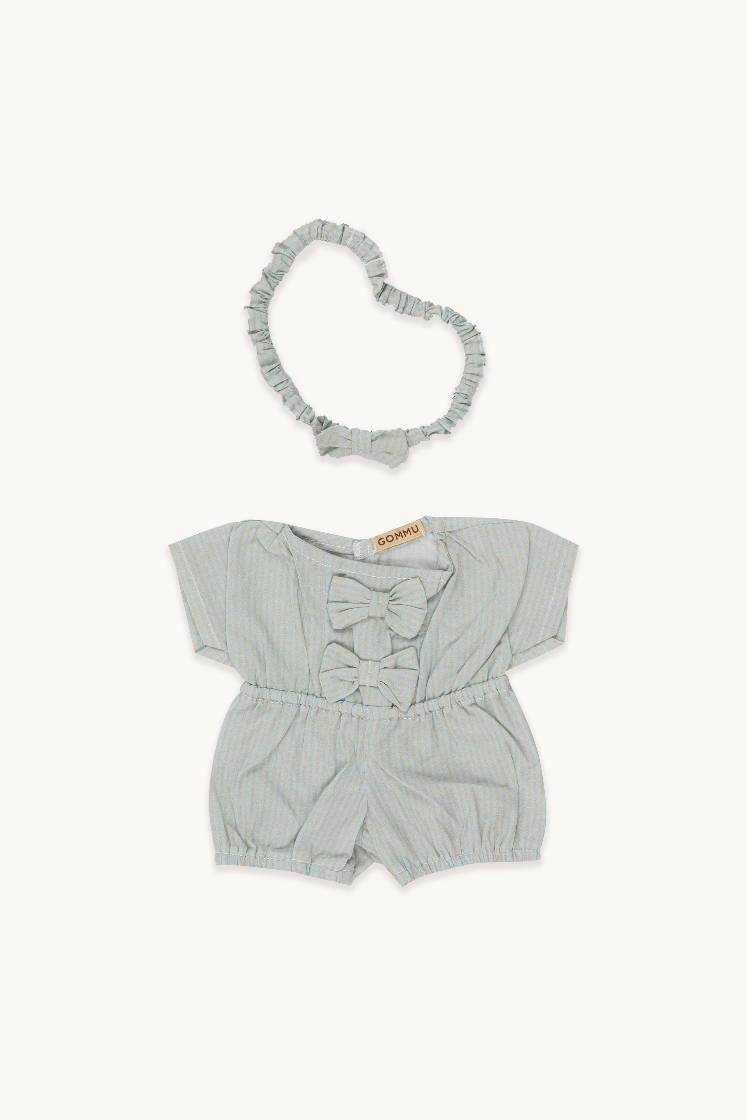 Gommu Stripes One-Piece & Bow Tie  BLUE SKY/SAND