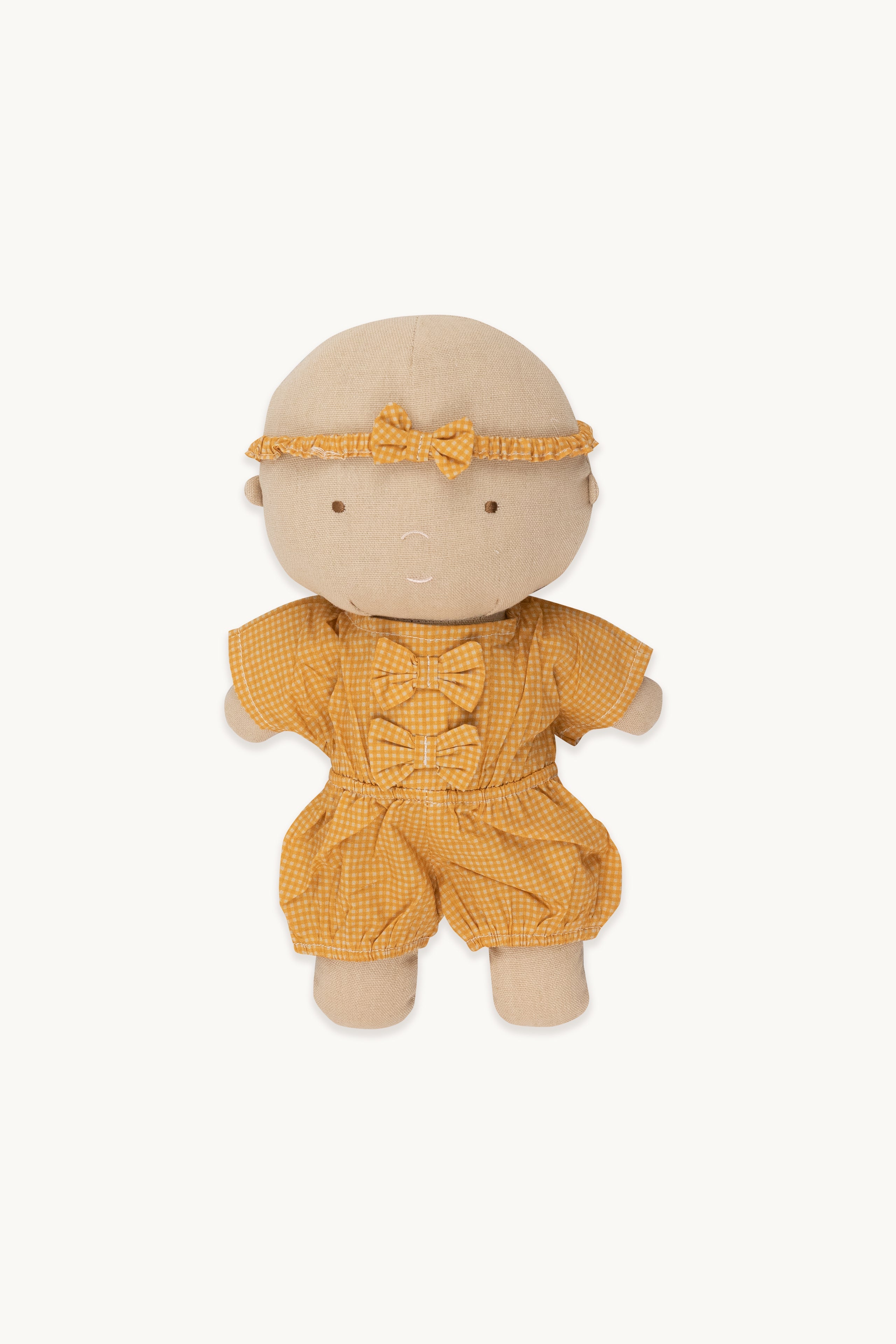 Gommu Vichy One-Piece & Bow Tie  SAND/MUSTARD