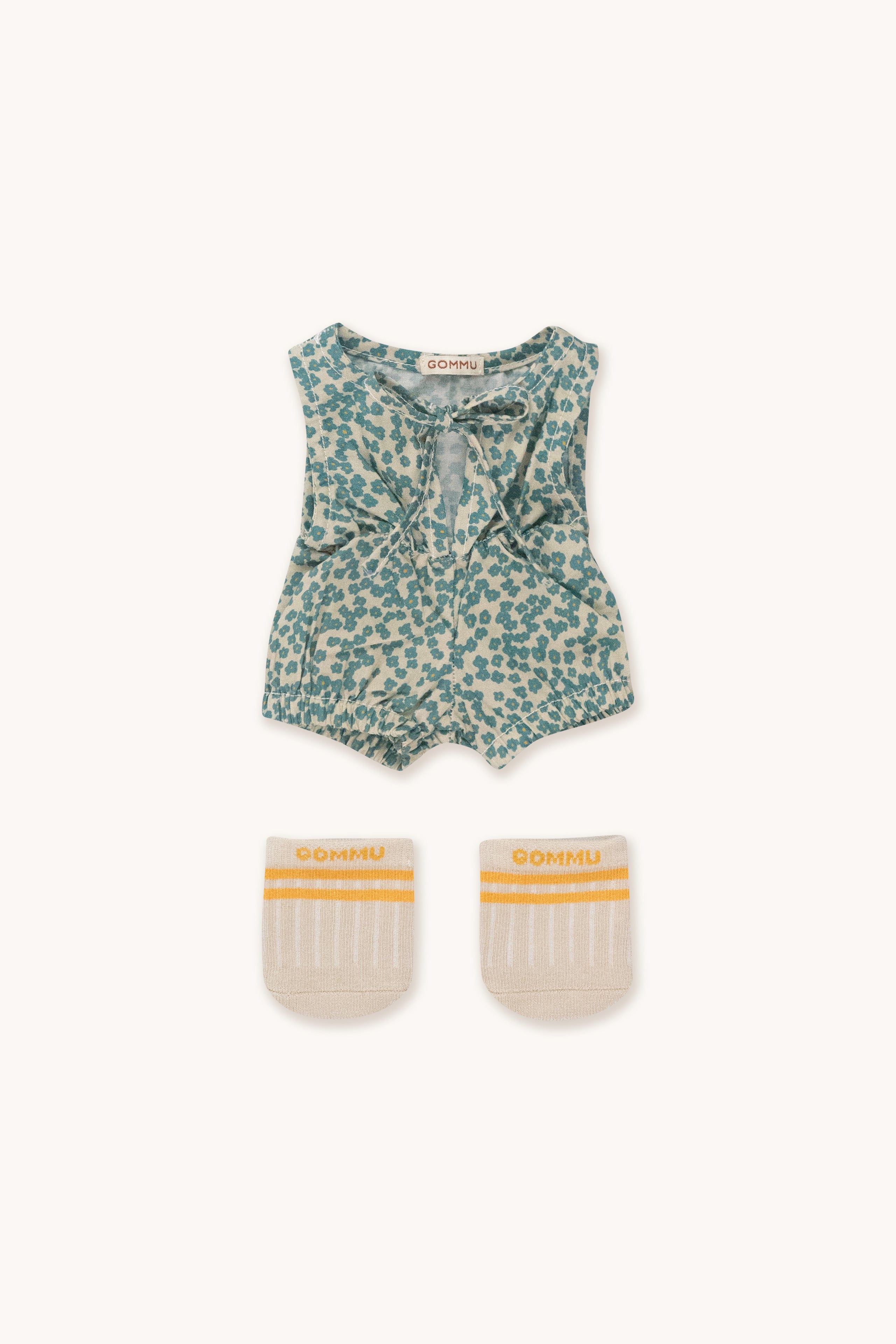 Gommu Green Flowers One-Piece & Socks  SOFT GREEN/SAND