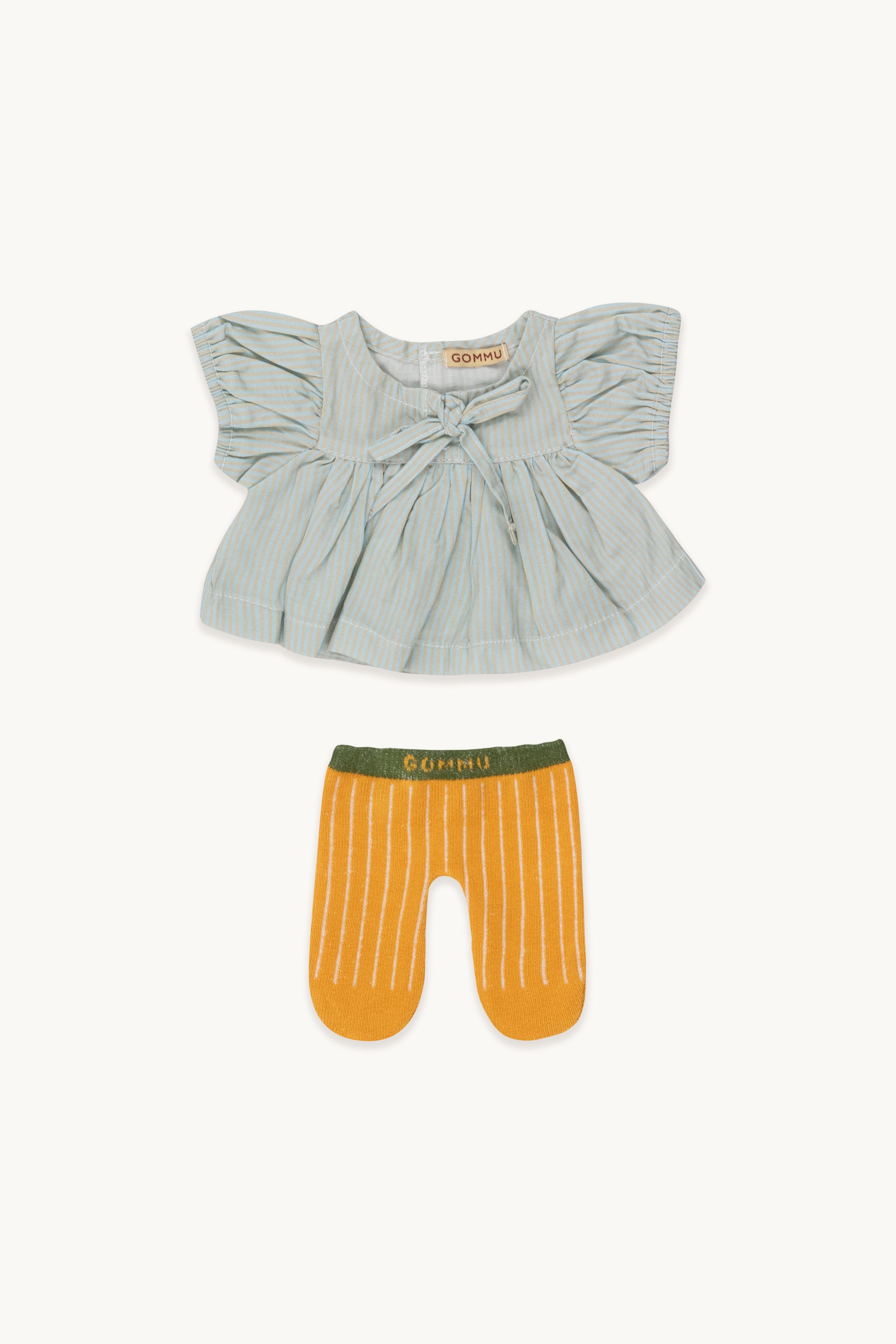 Gommu Stripes Dress & Tights  BLUE SKY/SAND