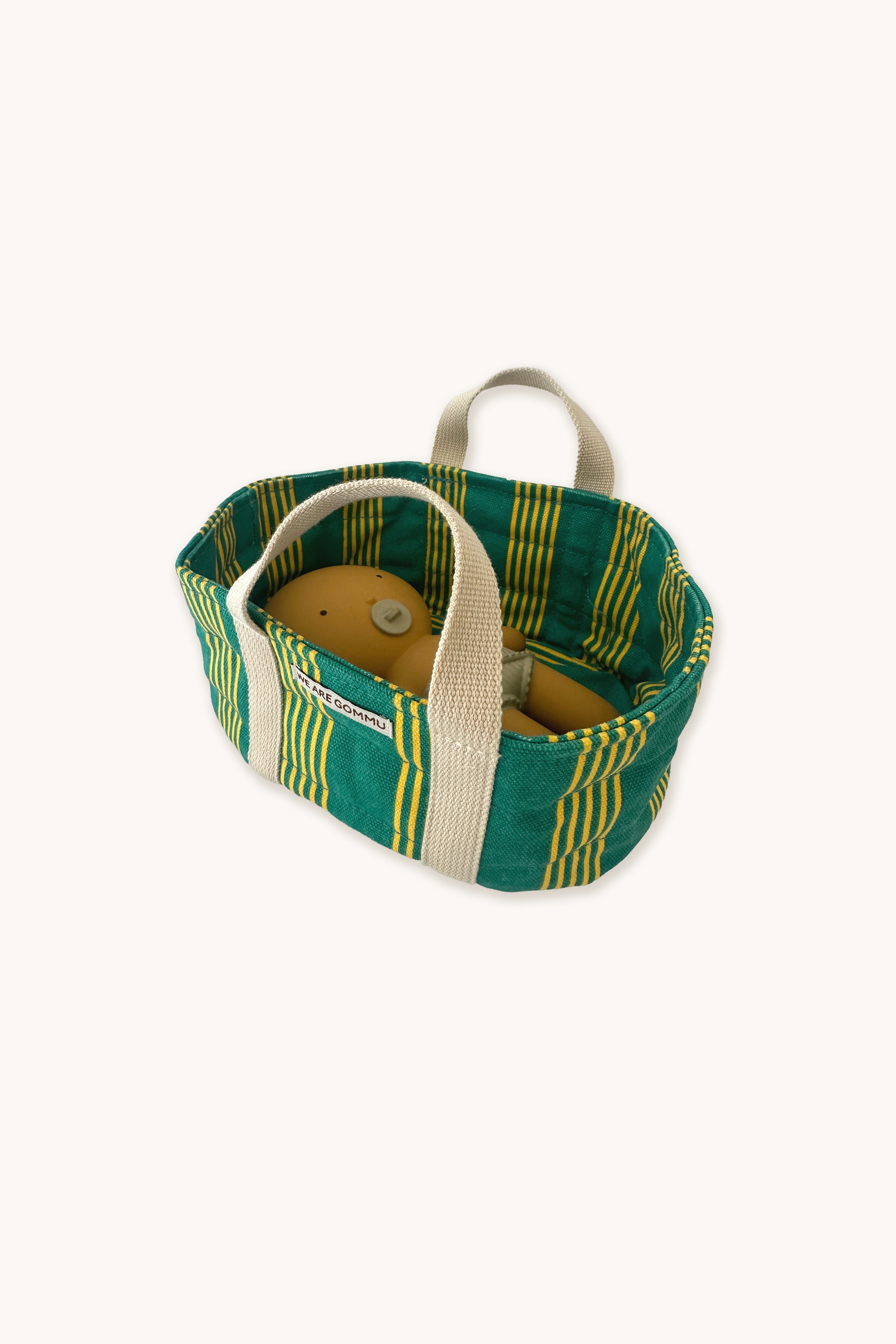 GOMMU MINI STRIPED BASSINET GREEN