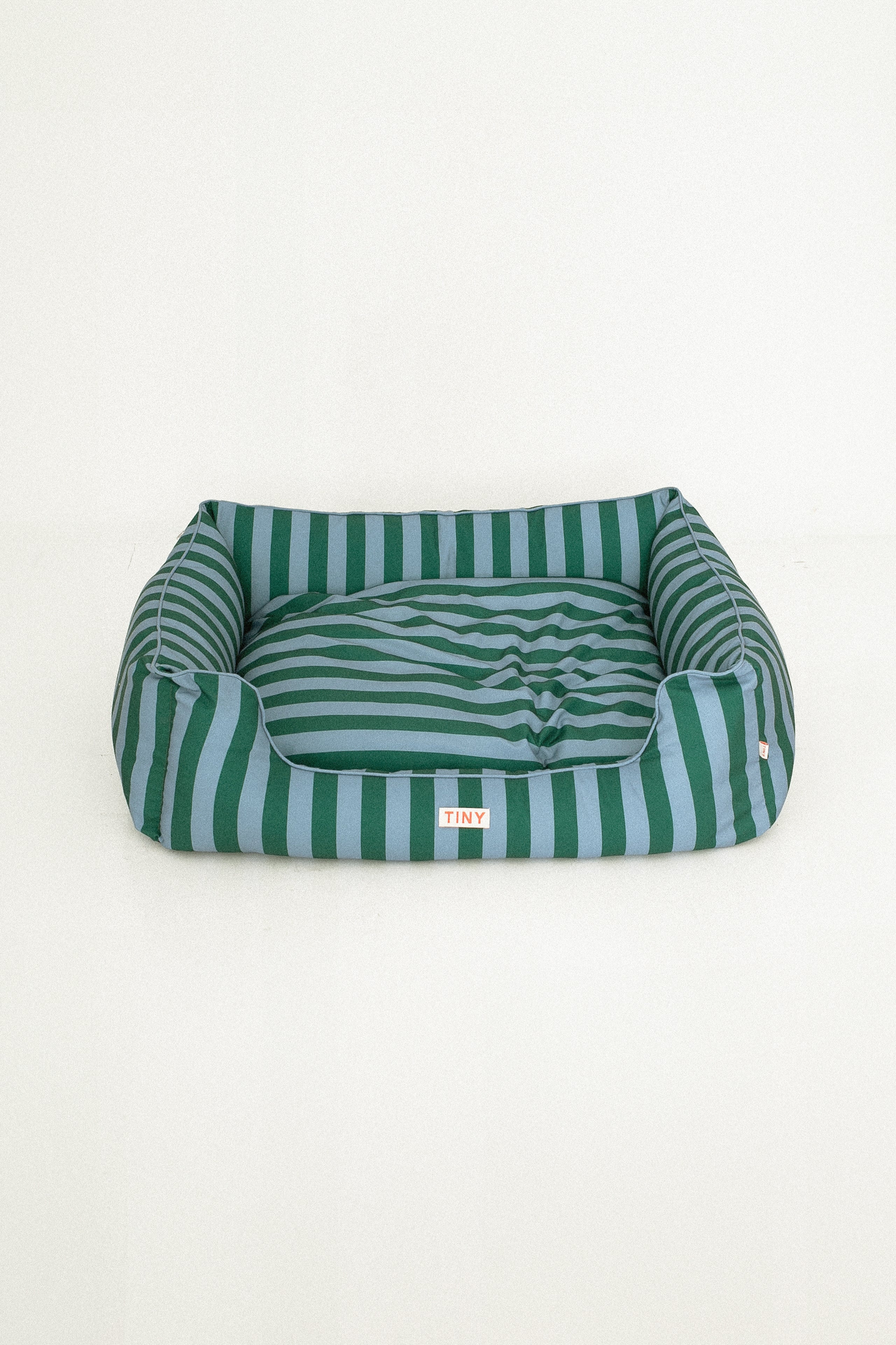 CAMA BOLSTER A RAYAS verde oscuro/gris