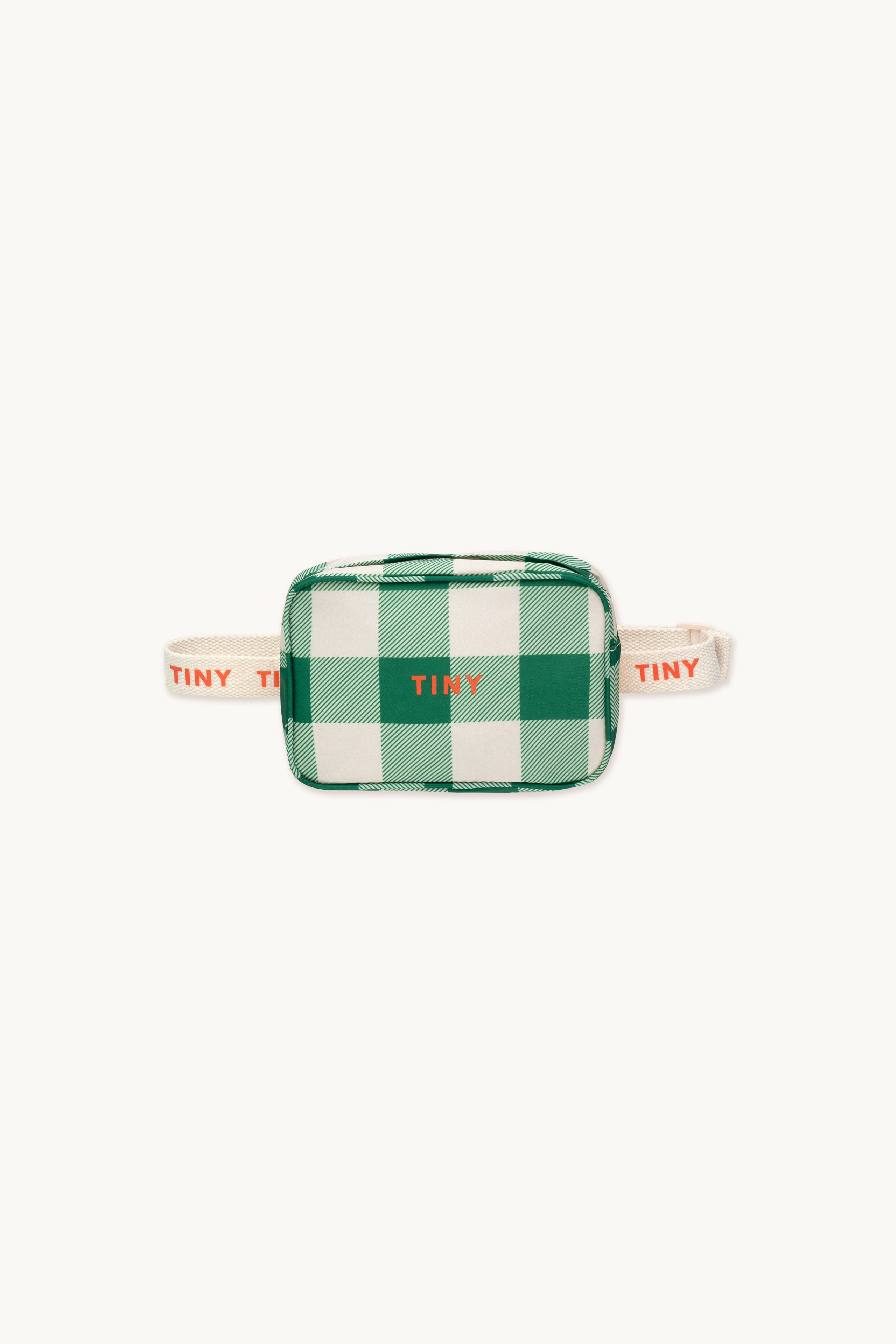 CHECK FANNY PACK light cream/pine green TINY