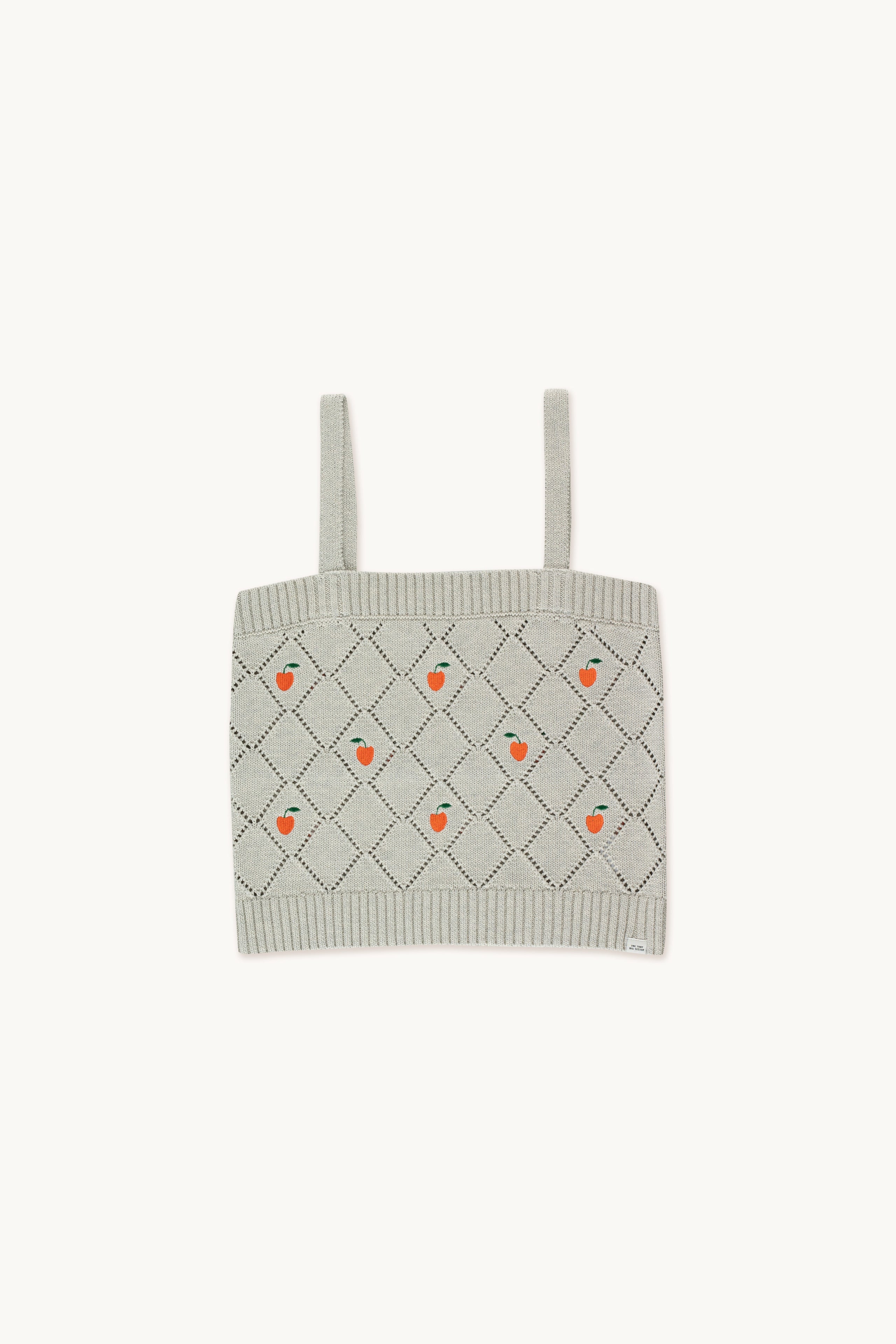 Lara Cherries Top grey melange