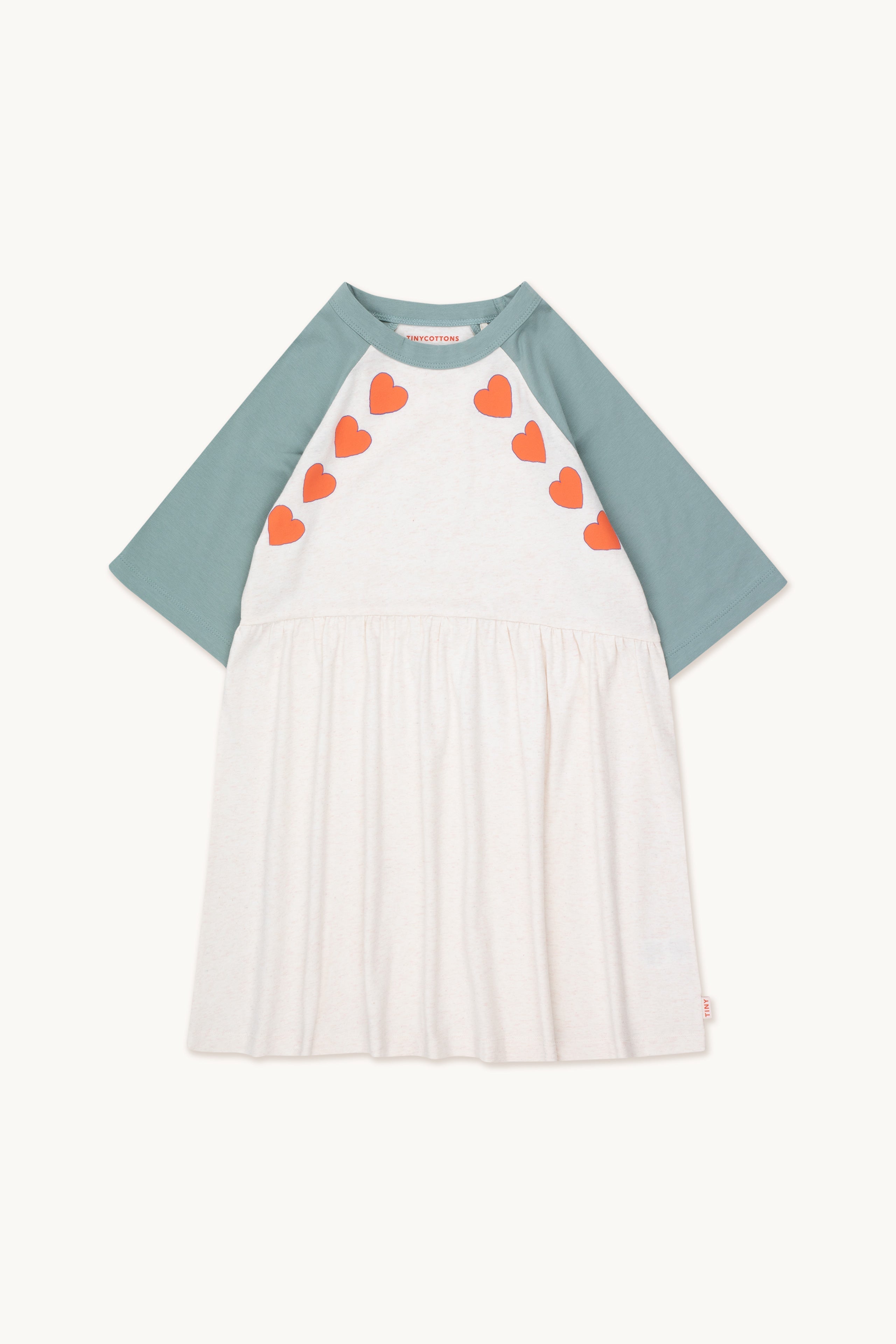 Hearts dress light cream heather/warm grey