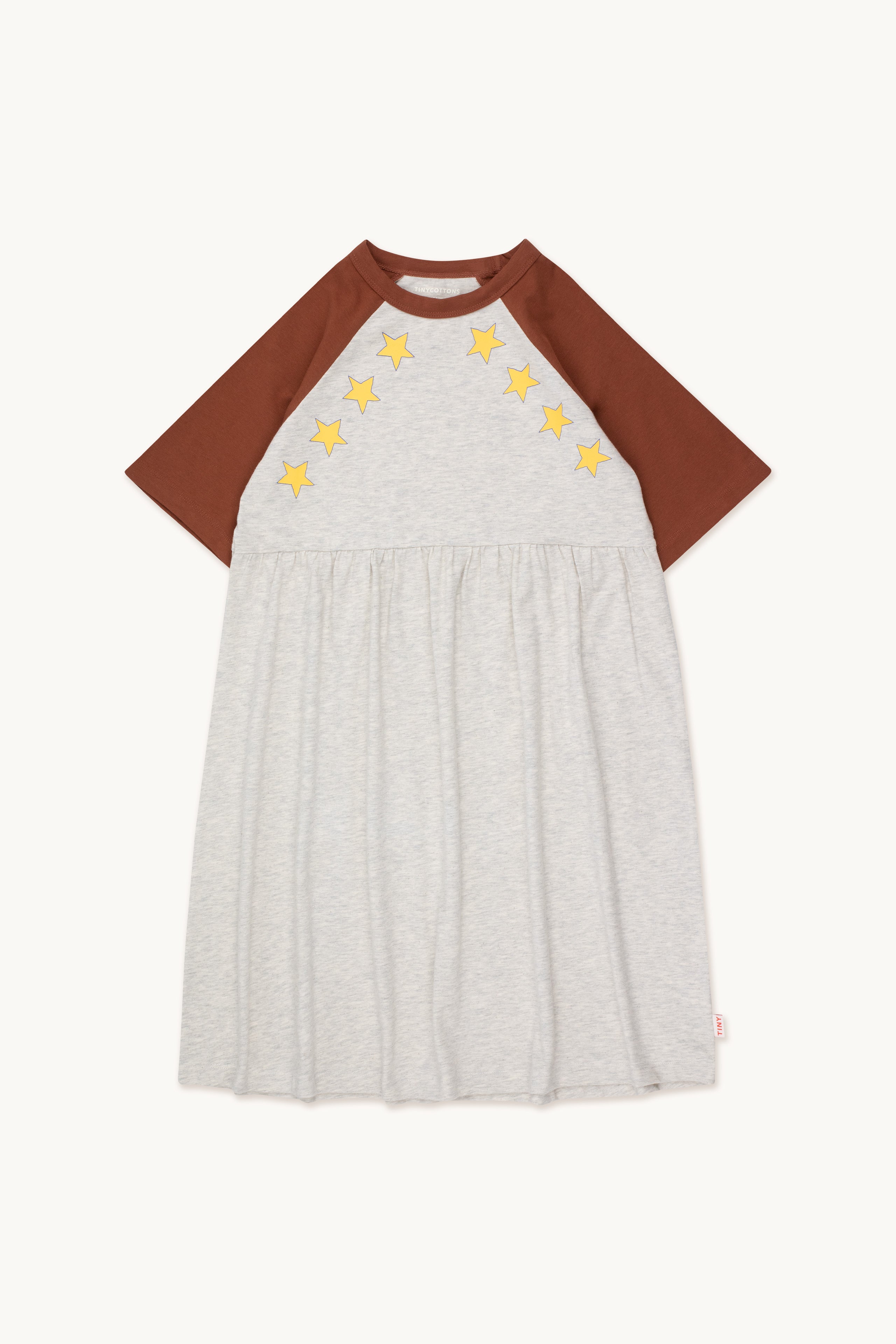 Stars long dress medium grey heather/dark brown