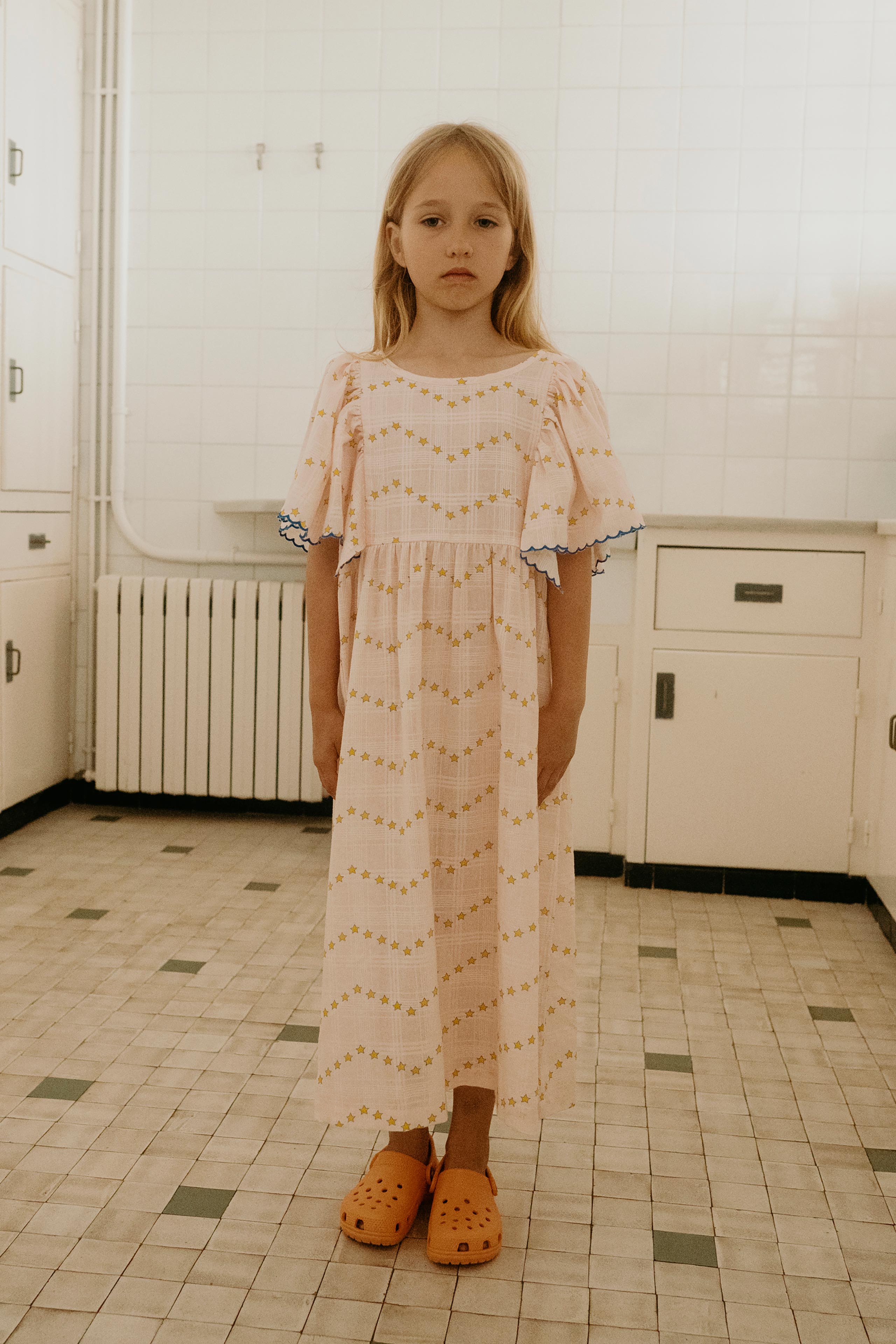 Zigzag dress pastel pink