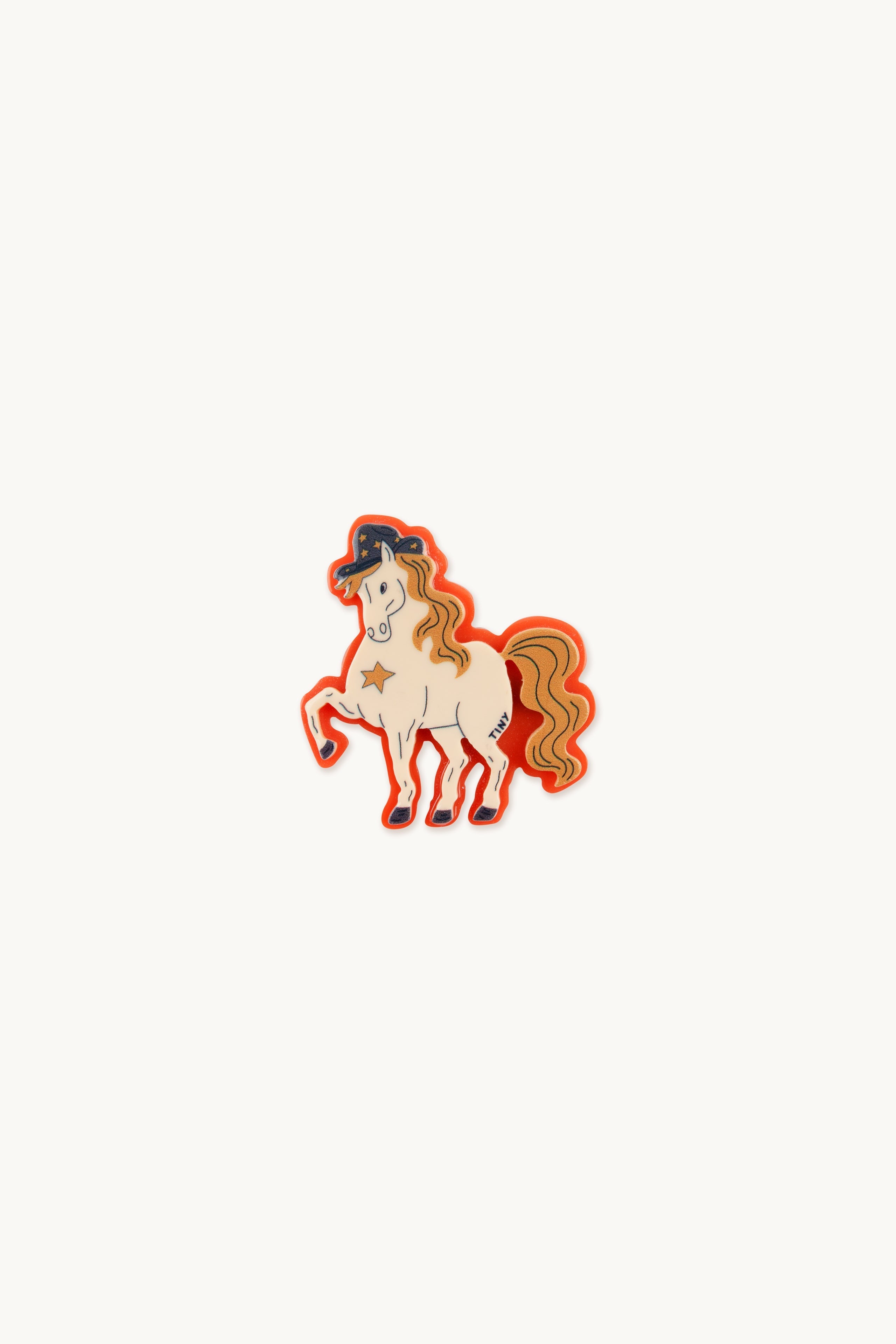 Horse big clip light cream