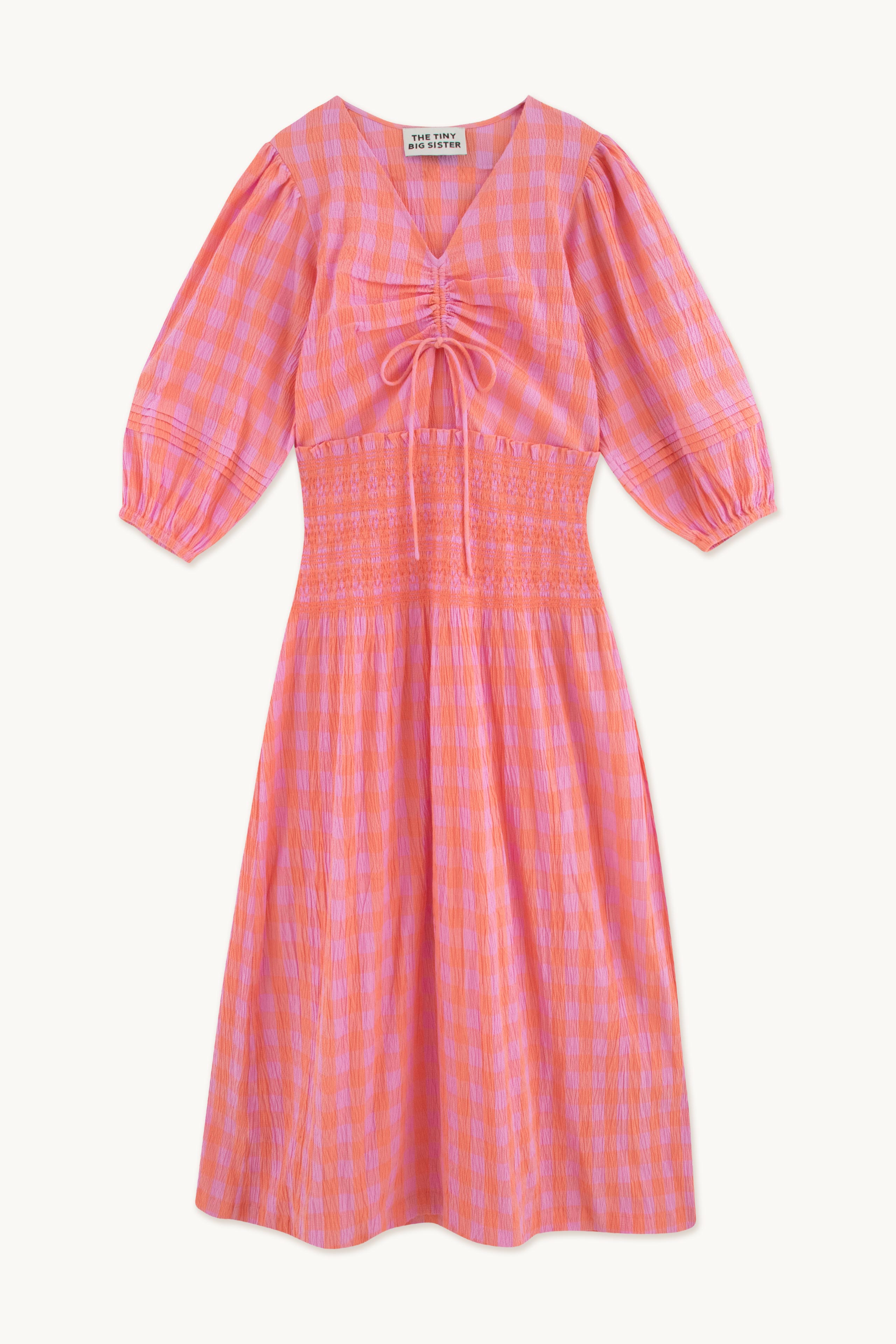 Vestido a cuadros light red/orchid