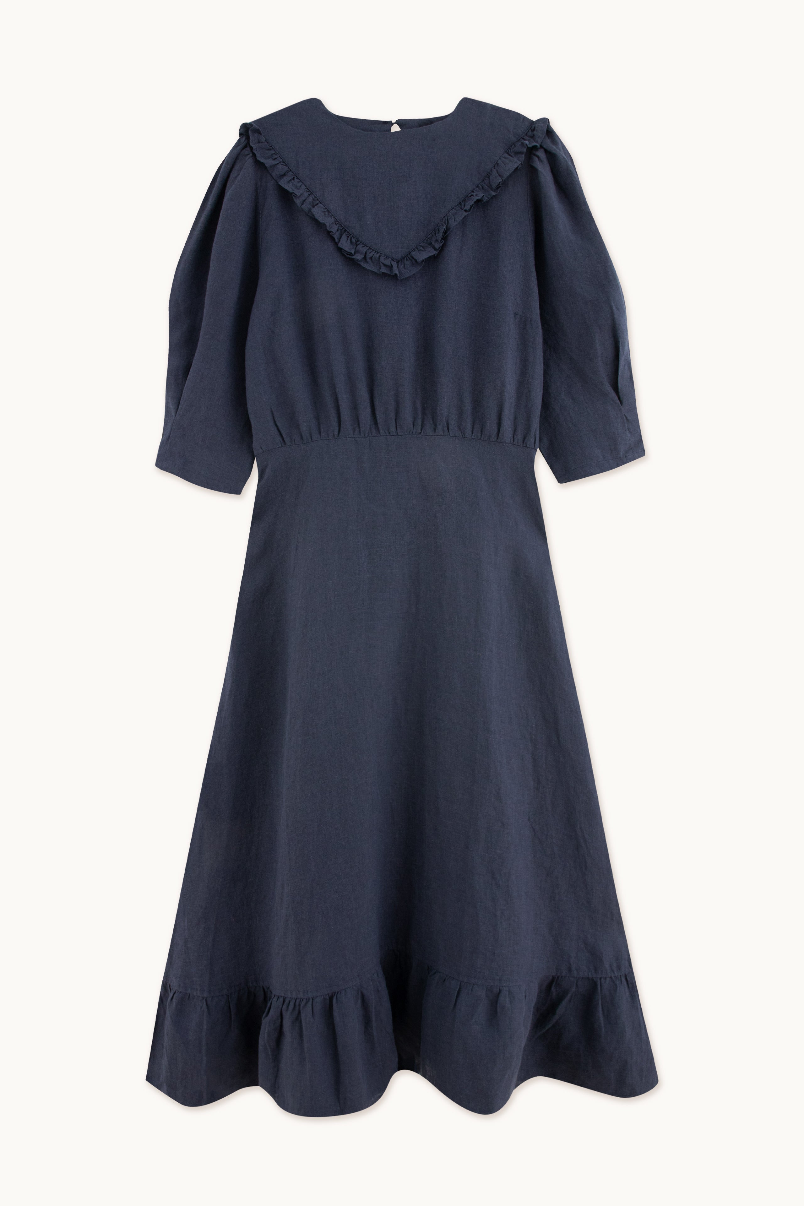Vestido con Volante navy