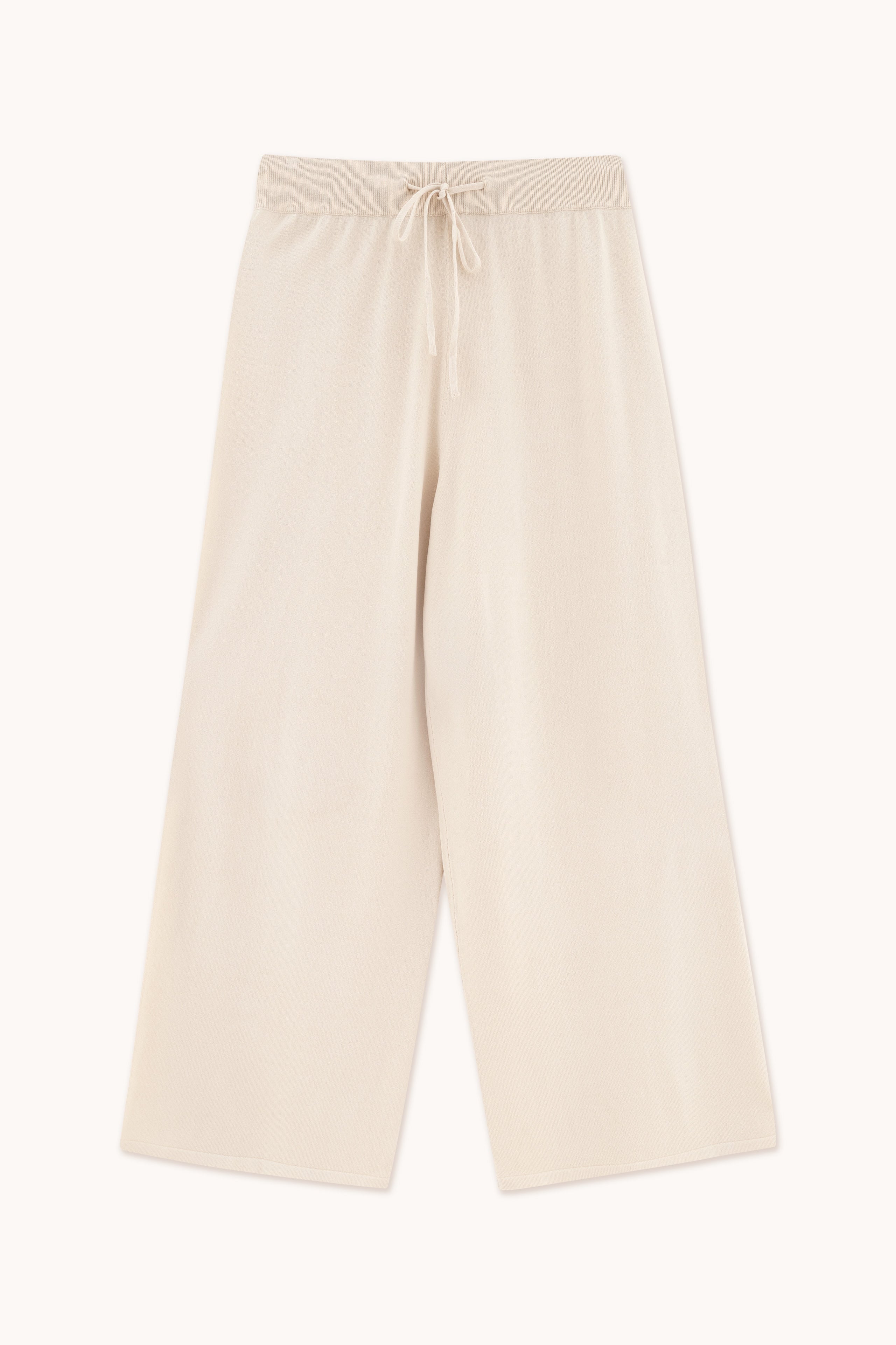 Knitted trousers light cream