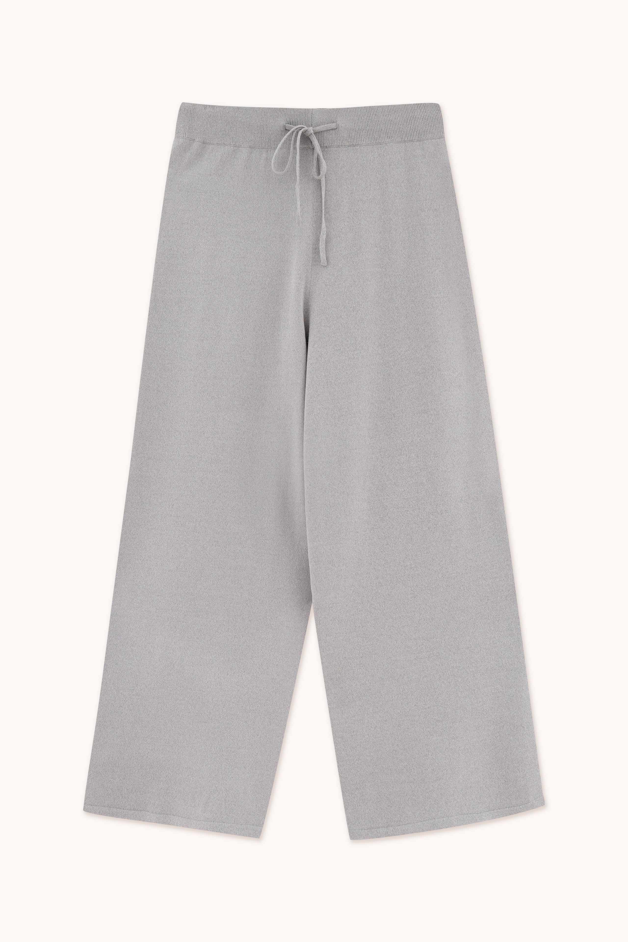 Melange knitted trousers grey melange