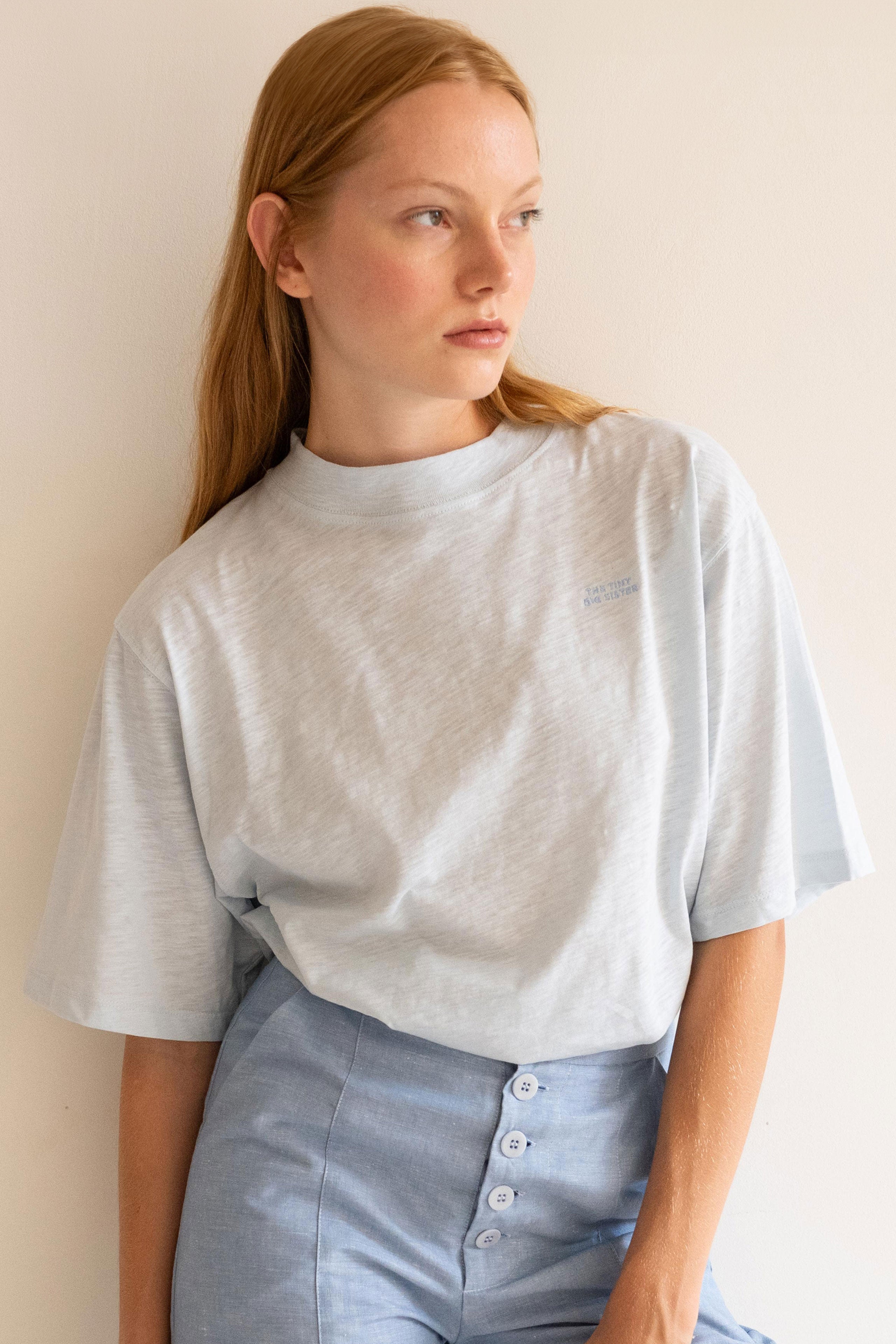 Basic relaxed tee ice blue