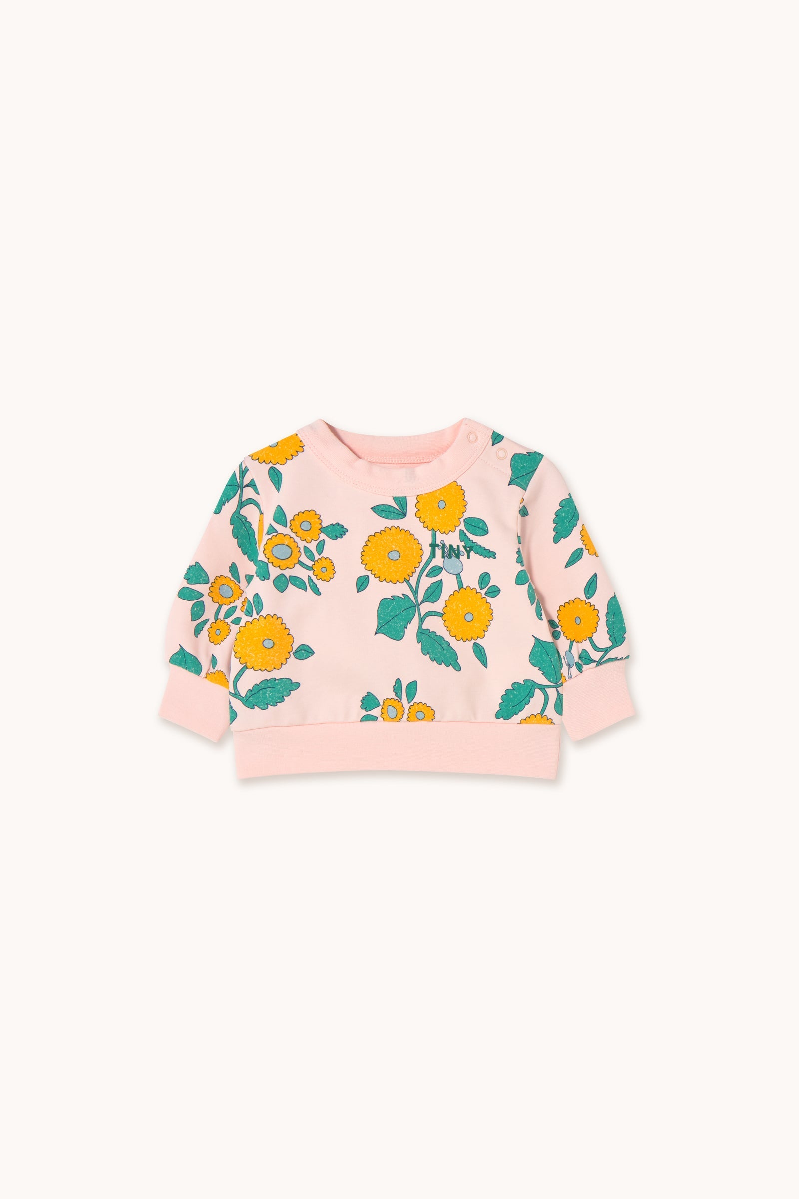 FLOWERS BABY SWEATSHIRT pastel pink