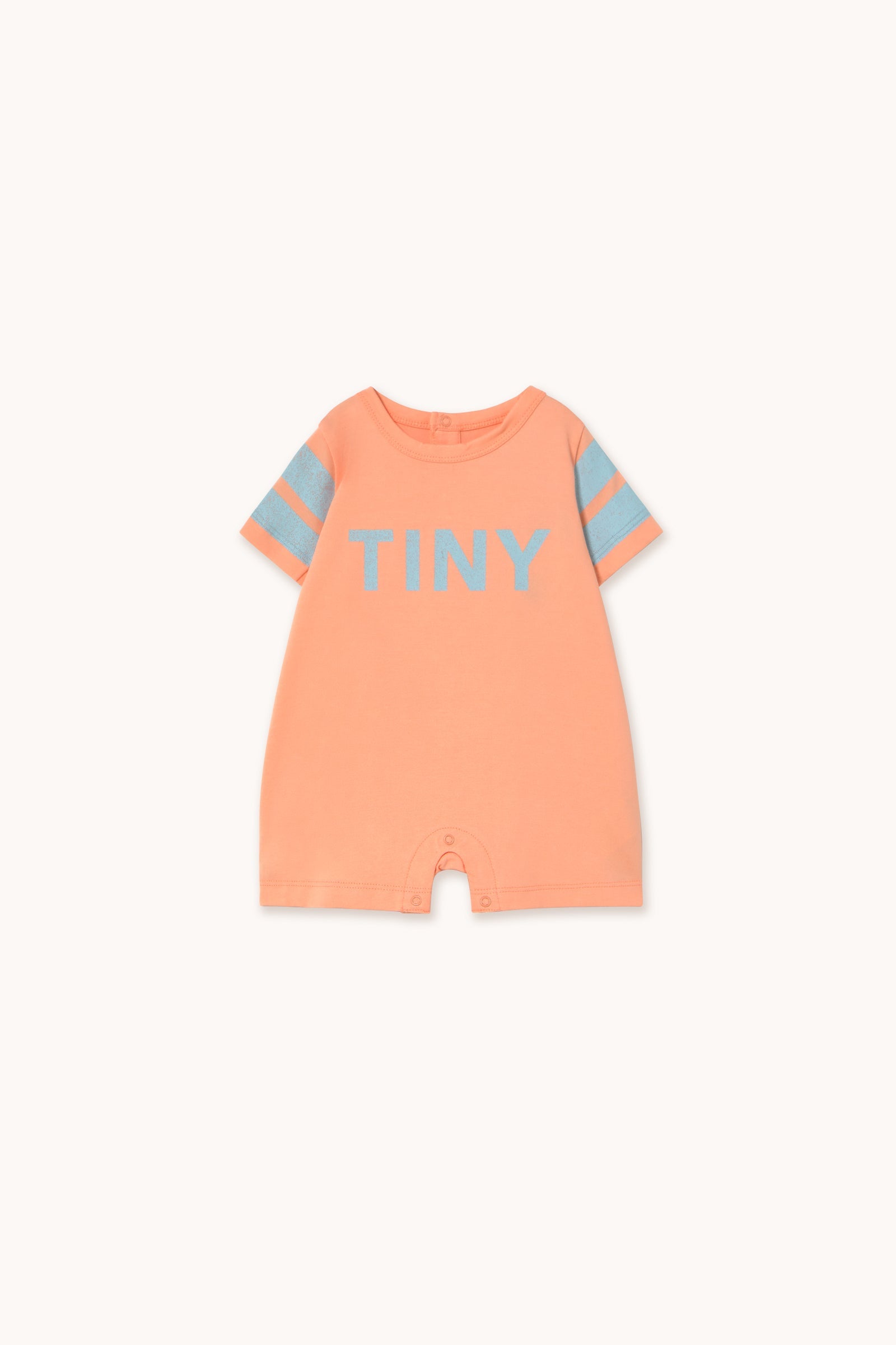 STRIPES LOGO SHORT ONE-PIECE papaya