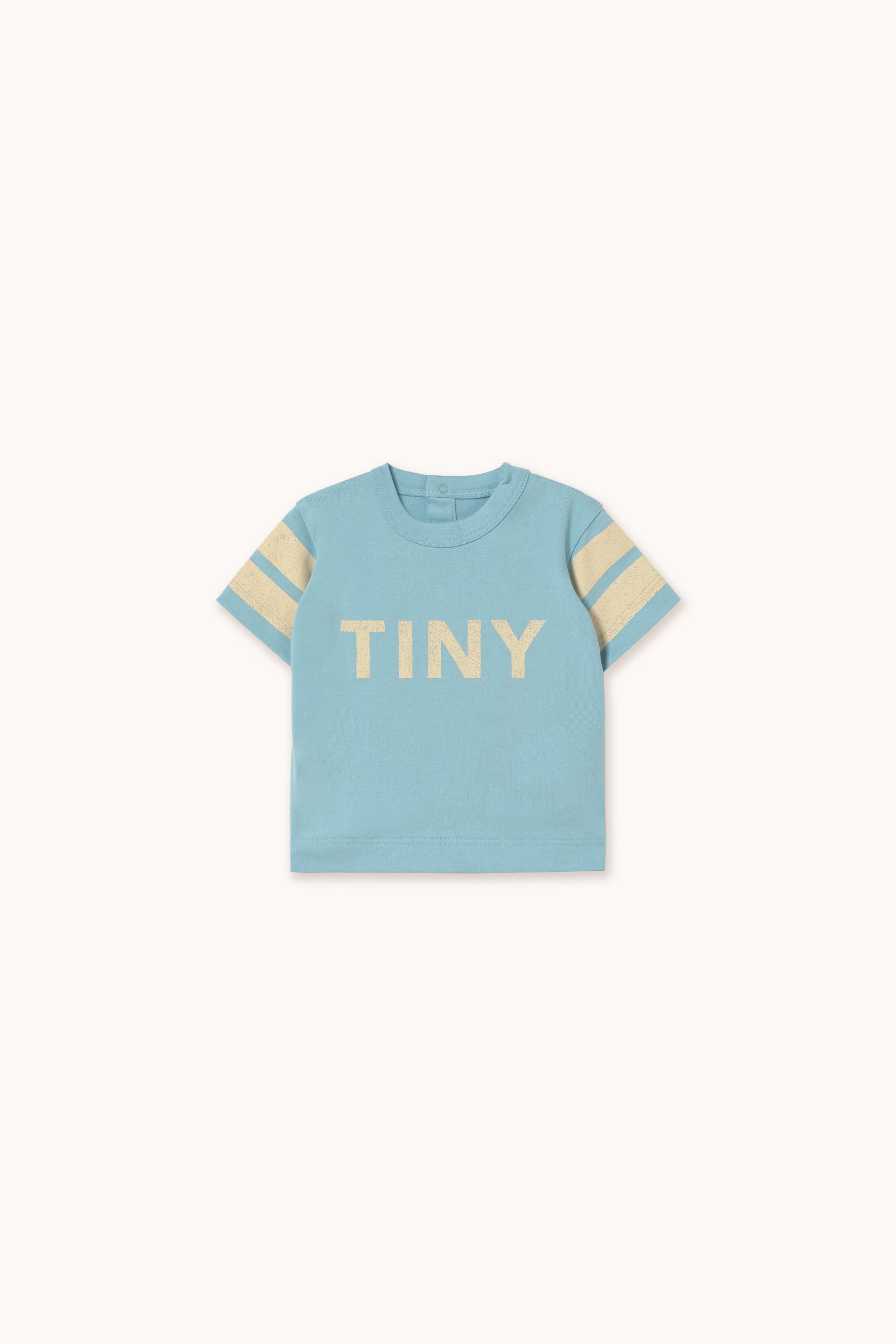 STRIPES LOGO BABY TEE dusty blue
