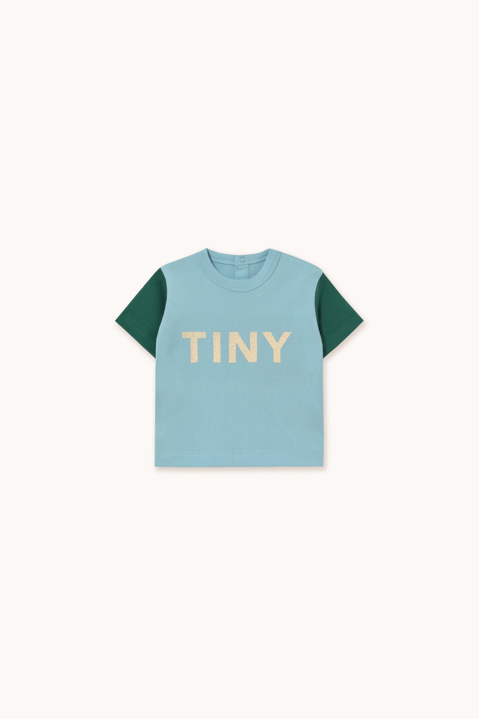 COLOR BLOCK BABY TEE dusty blue