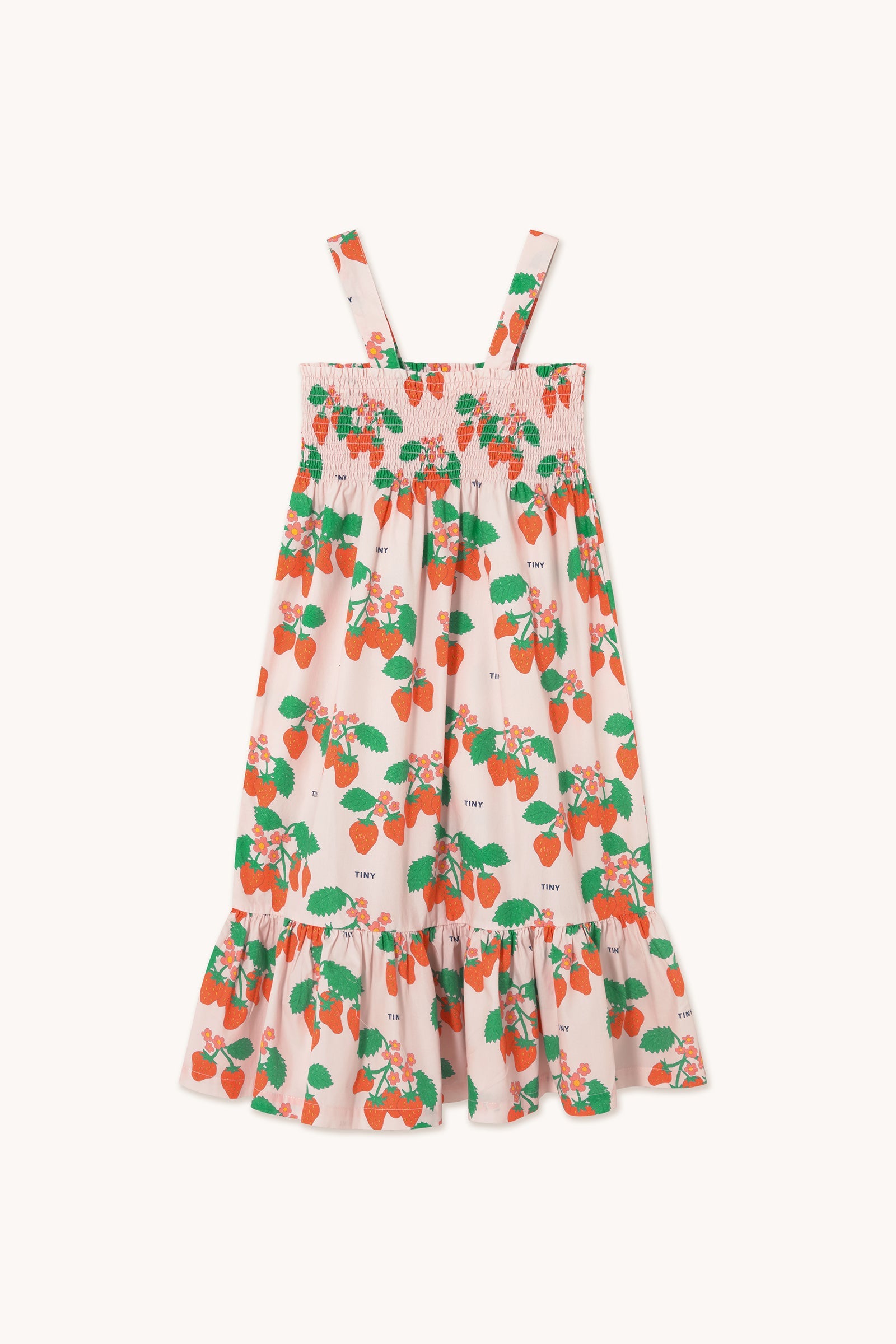 STRAWBERRIES WOVEN DRESS pastel pink