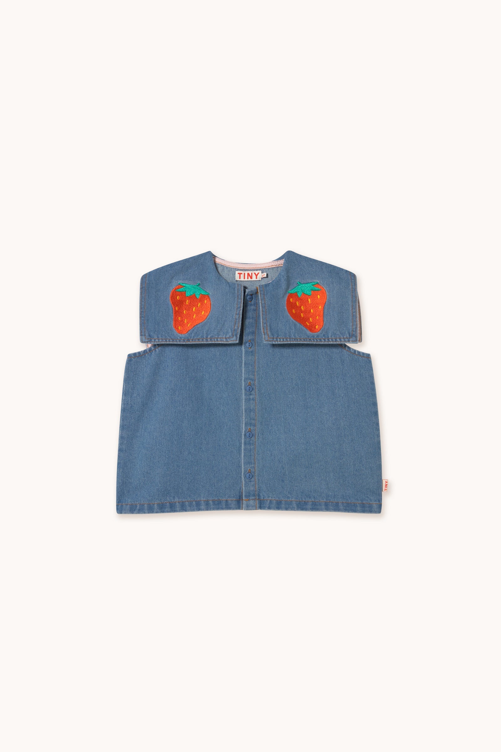 BLUSA STRAWBERRIES light blue denim