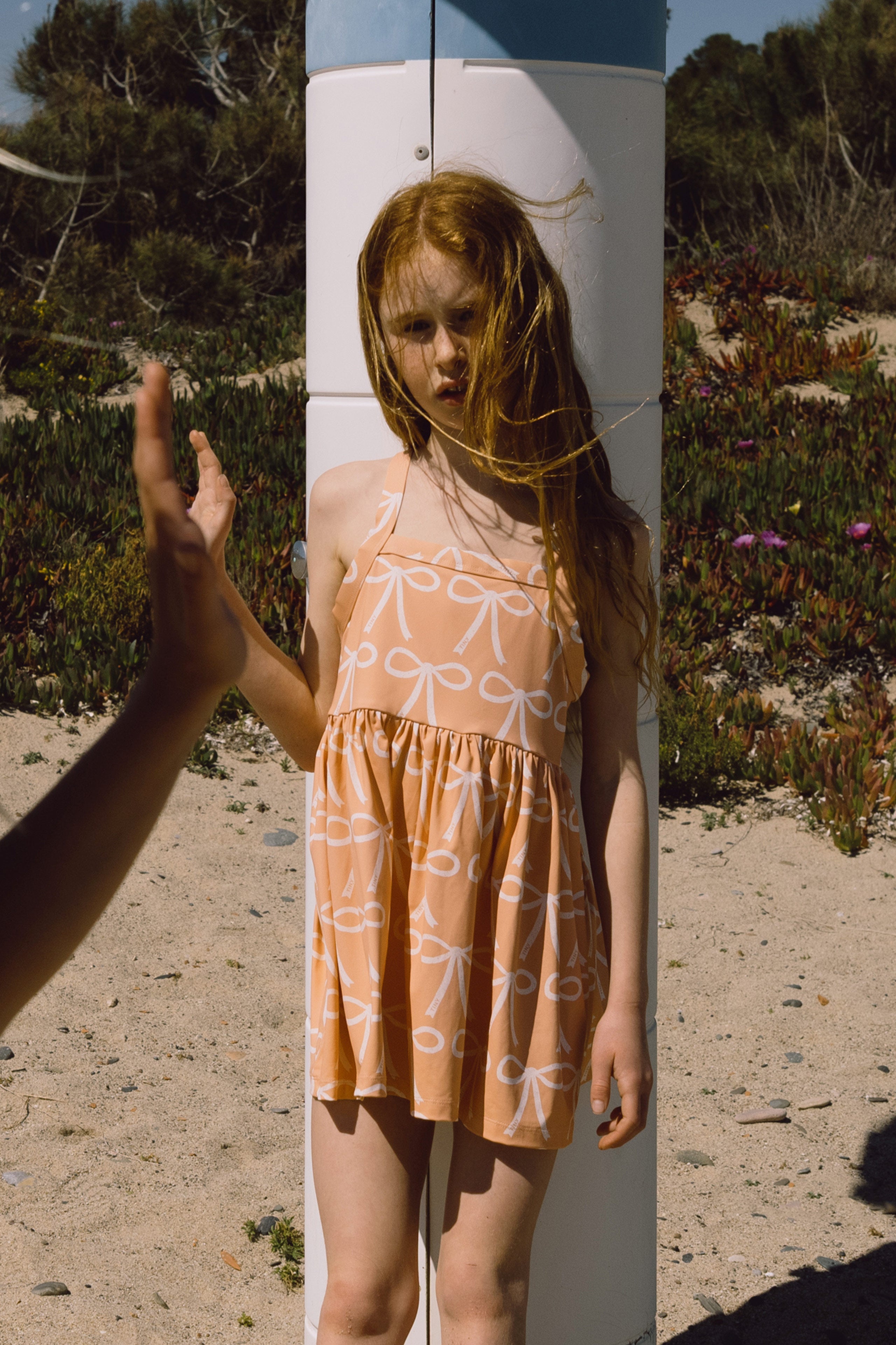 SWIM BOWS DRESS papaya