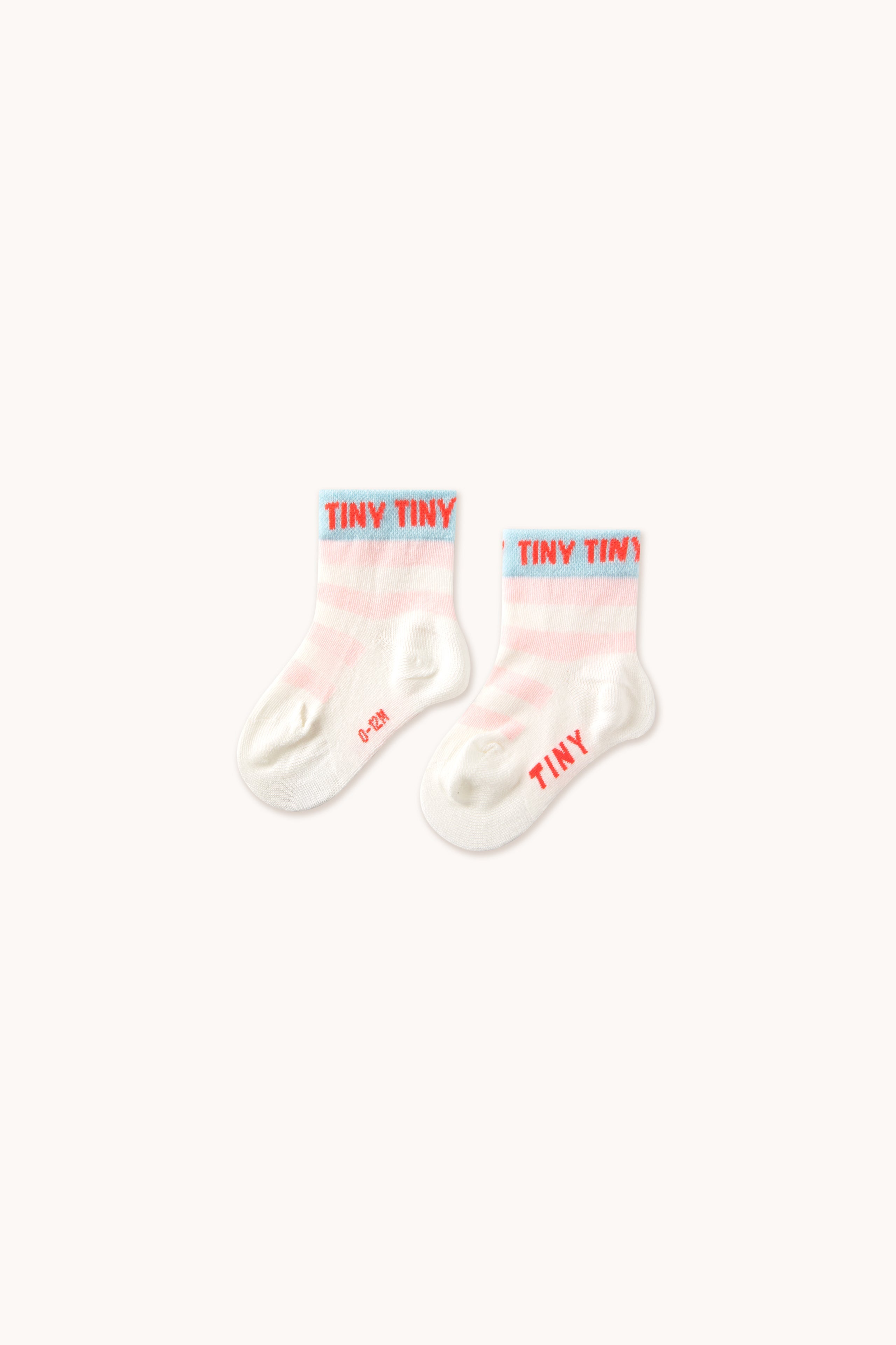 STRIPES SHORT HEIGHT SOCKS off-white/pastel pink