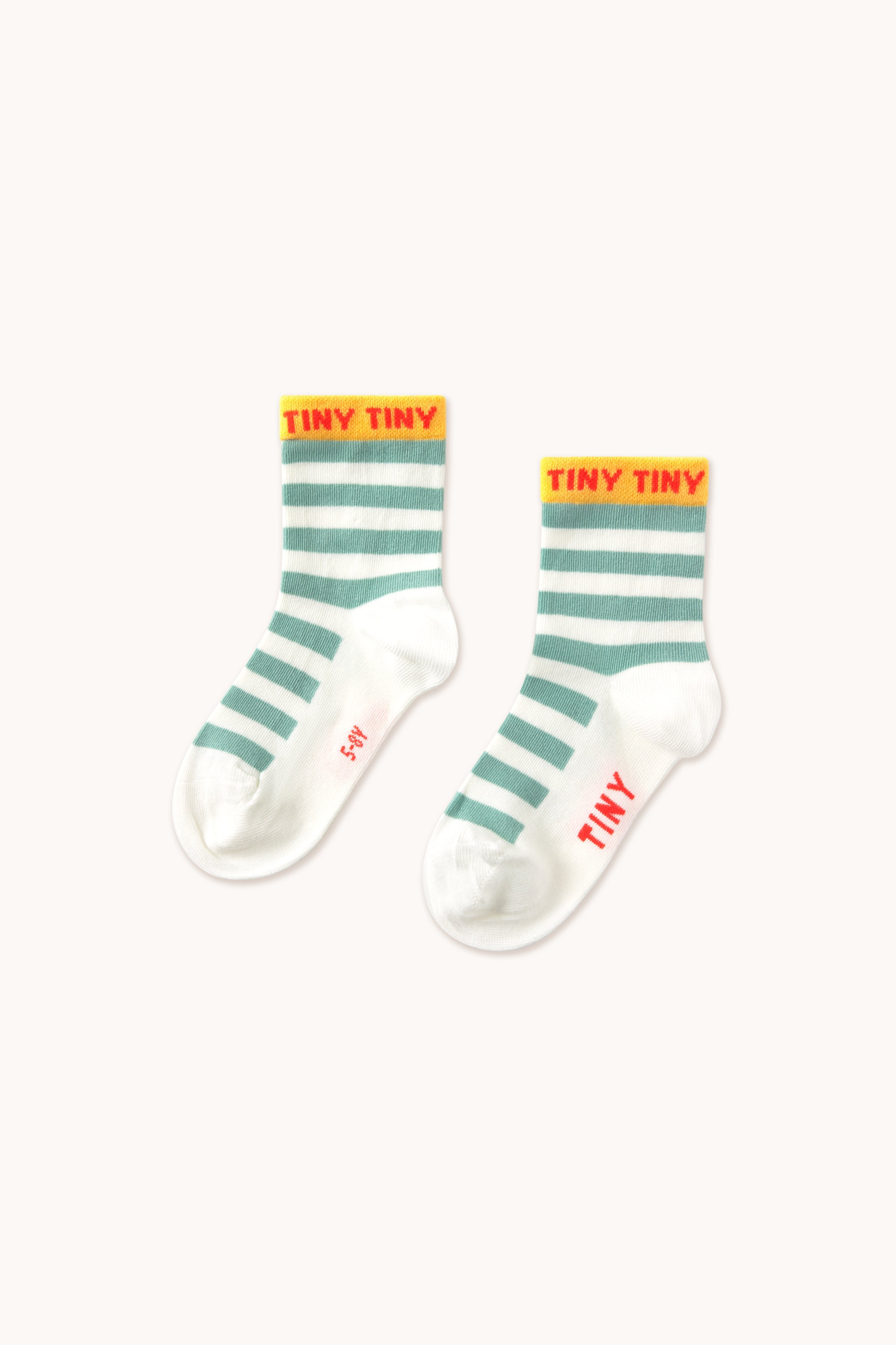 STRIPES SHORT HEIGHT SOCKS off-white/washed emerald