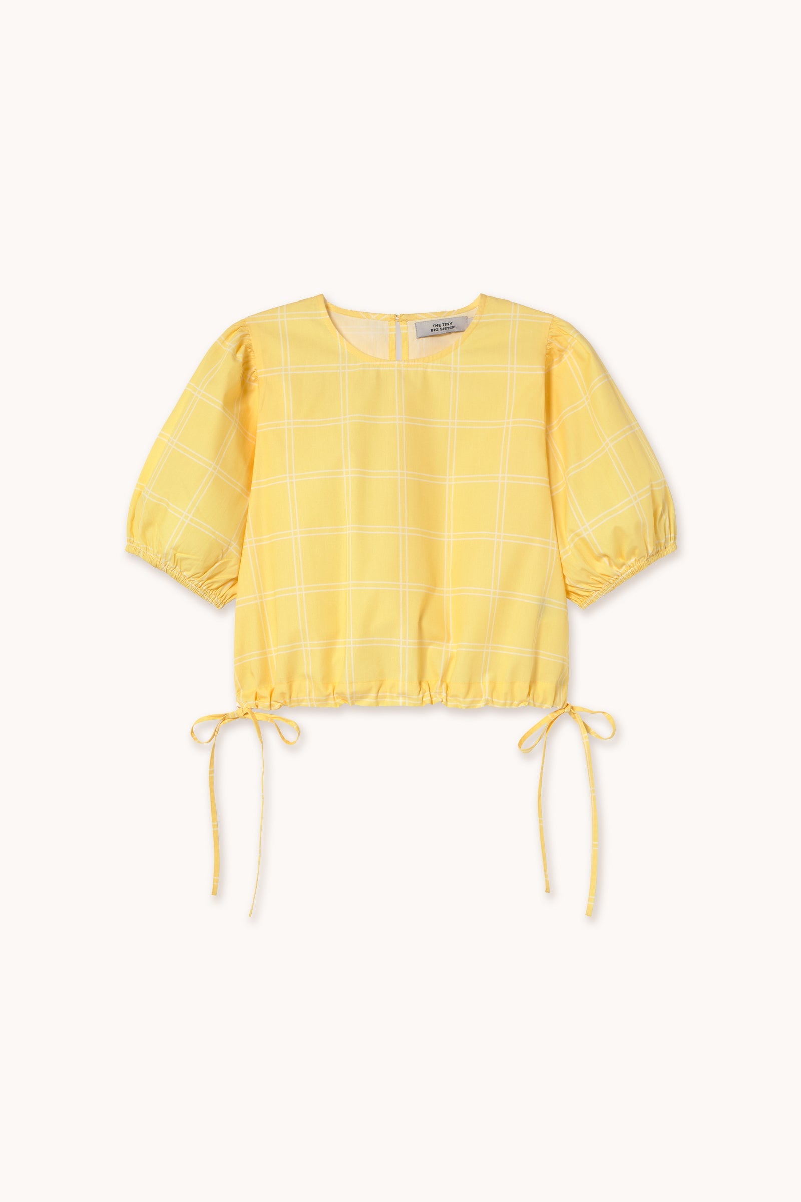 CHECK PUFF SLEEVES BLOUSE mellow yellow