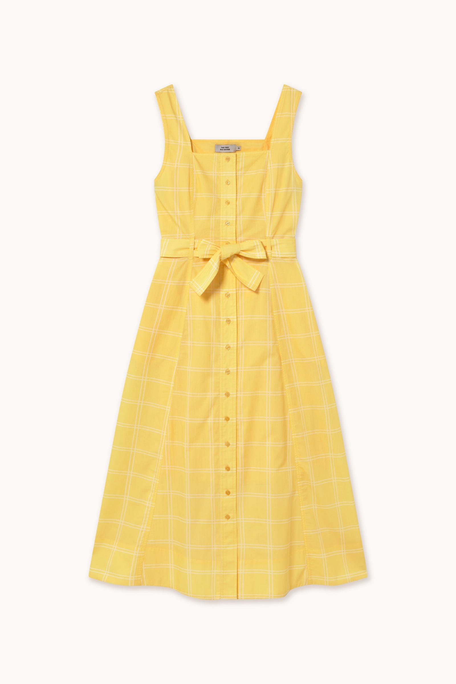CHECK CUTLINES DRESS mellow yellow