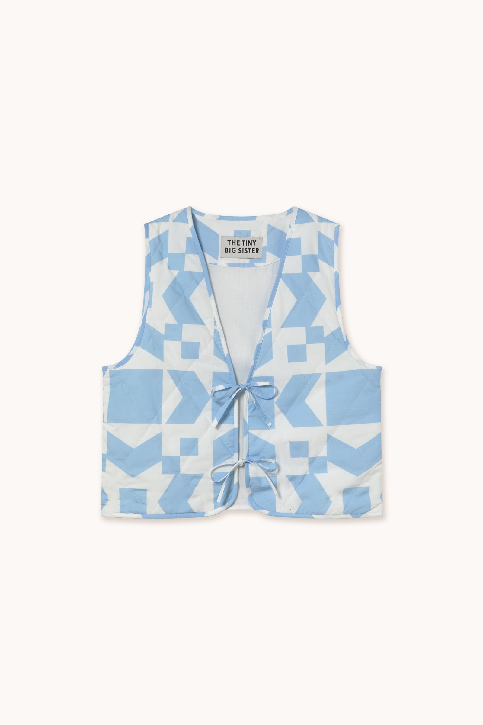 CHALECO ACOLCHADO GEOMETRIC off-white/medium blue