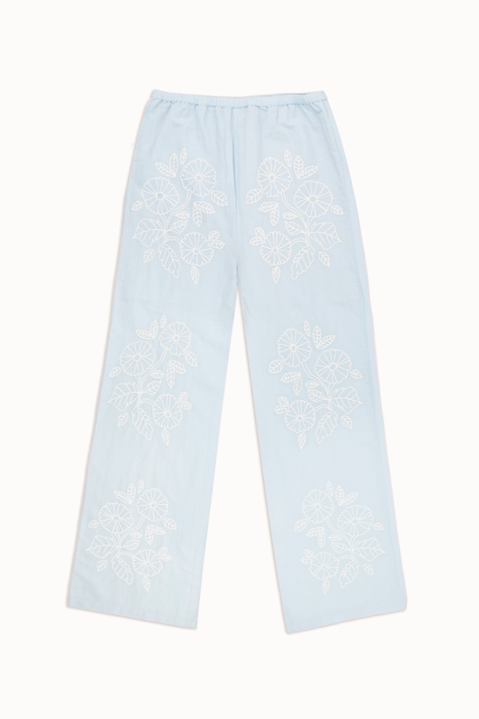PANTALONES BORDADOS pastel blue