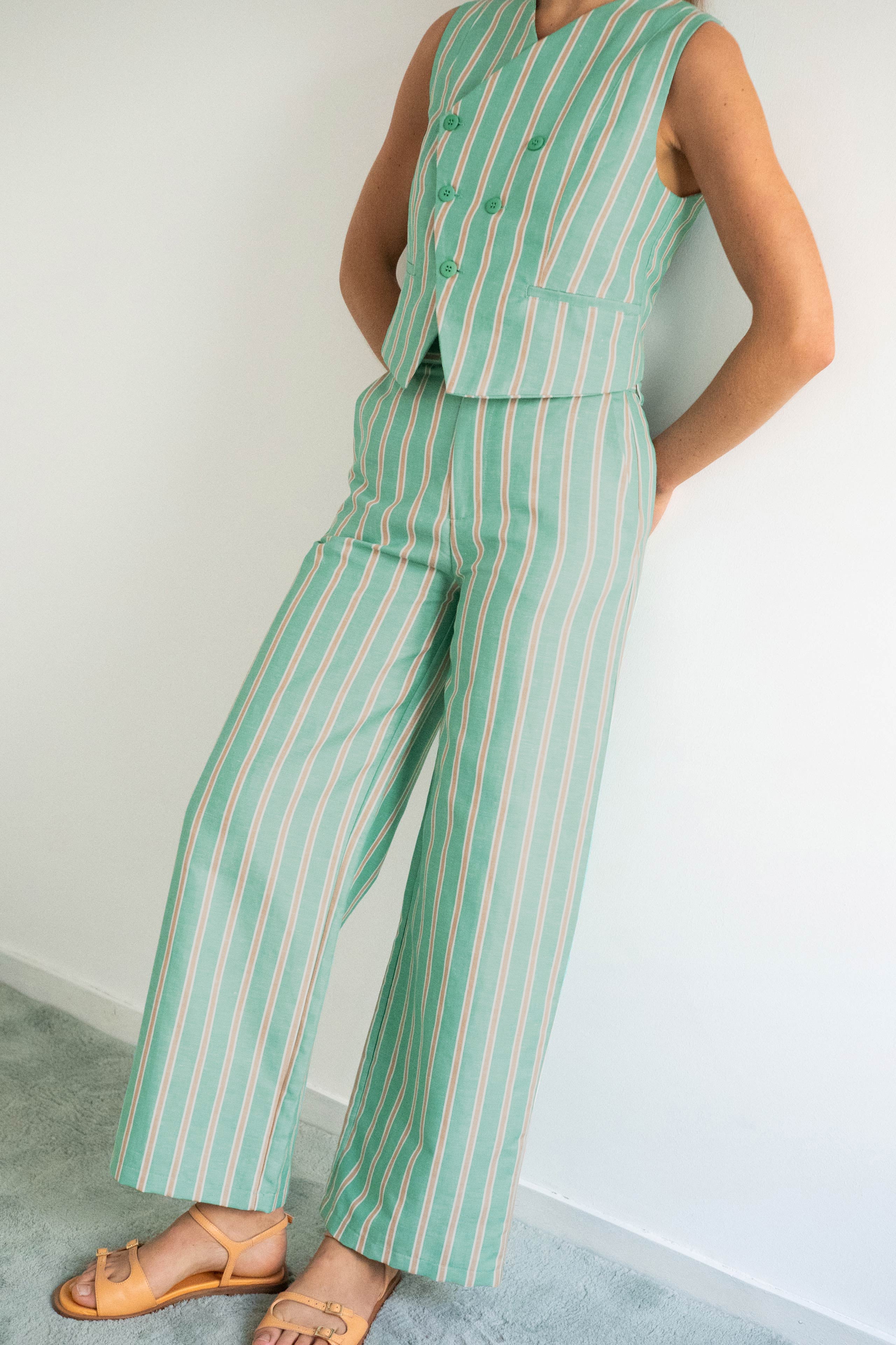STRIPED PANTS emerald