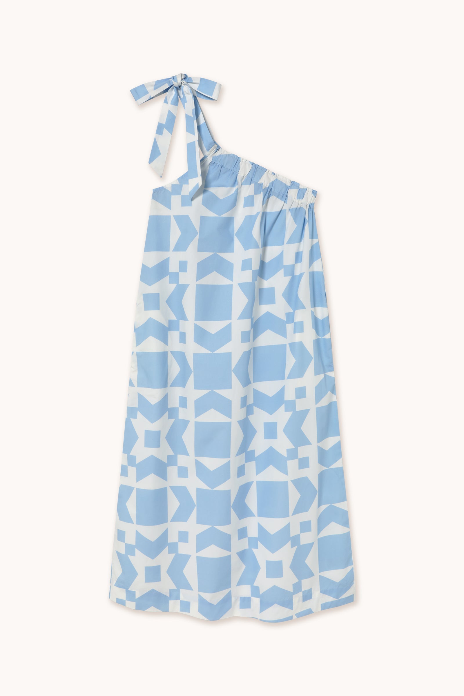 VESTIDO ASIMÉTRICO GEOMETRIC off-white/medium blue