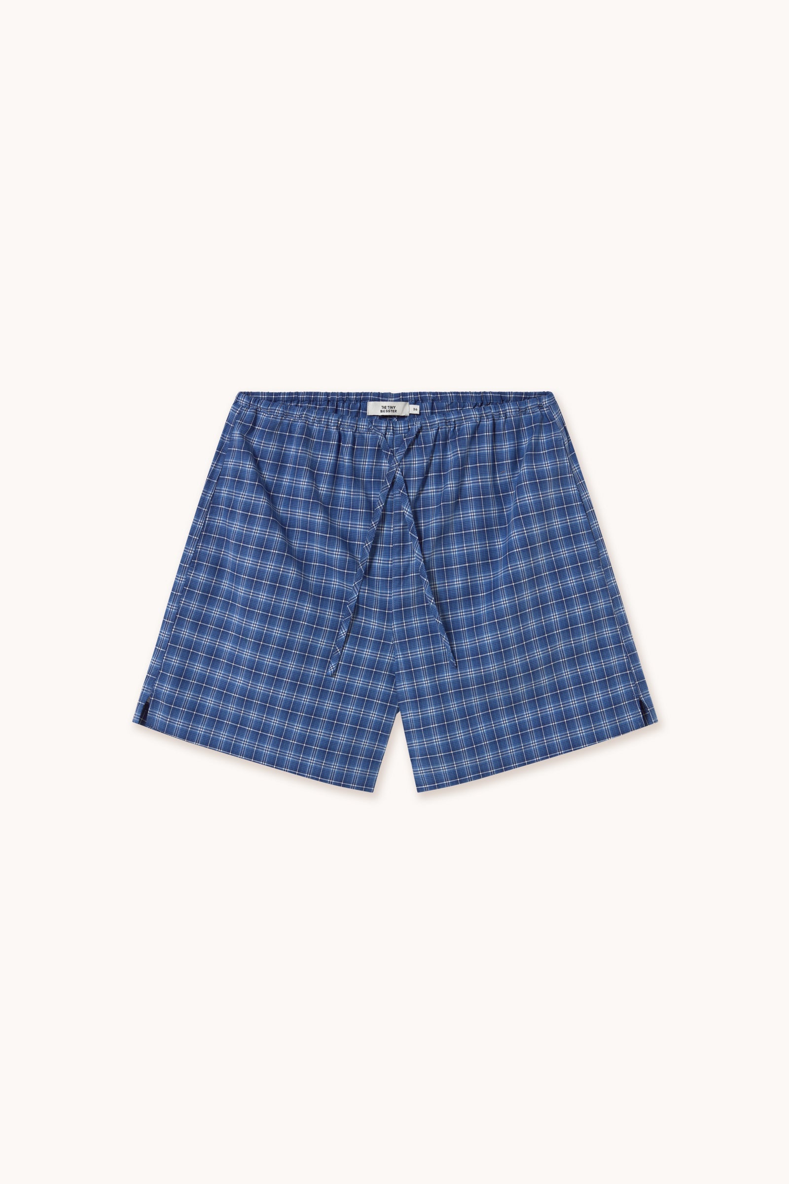 SHORT A CUADROS azure