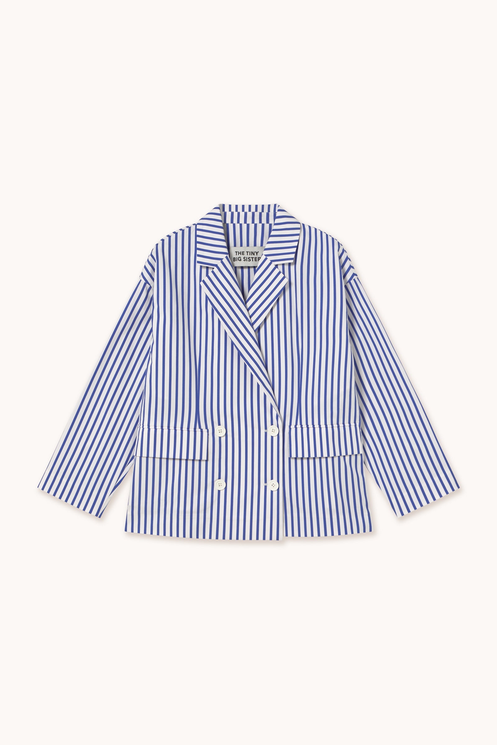 BLAZER DE TWILL A RAYAS off-white/ultramarine