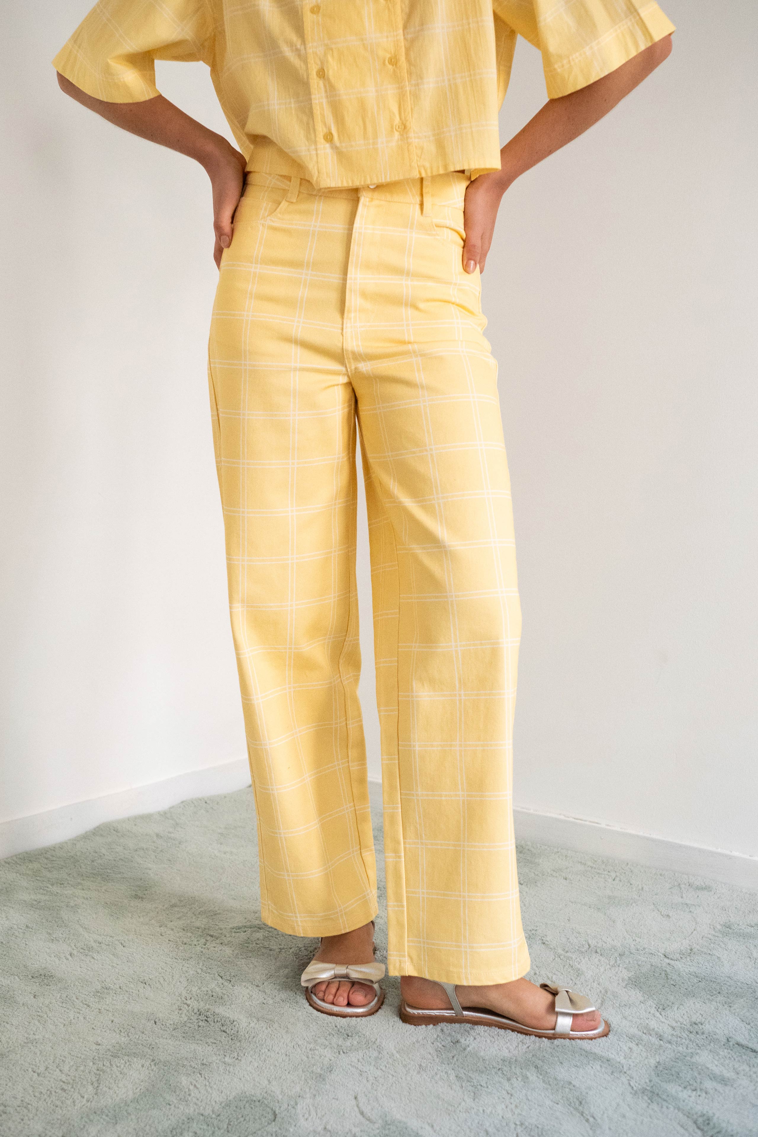 VAQUERO BERTA LONG A CUADROS mellow yellow