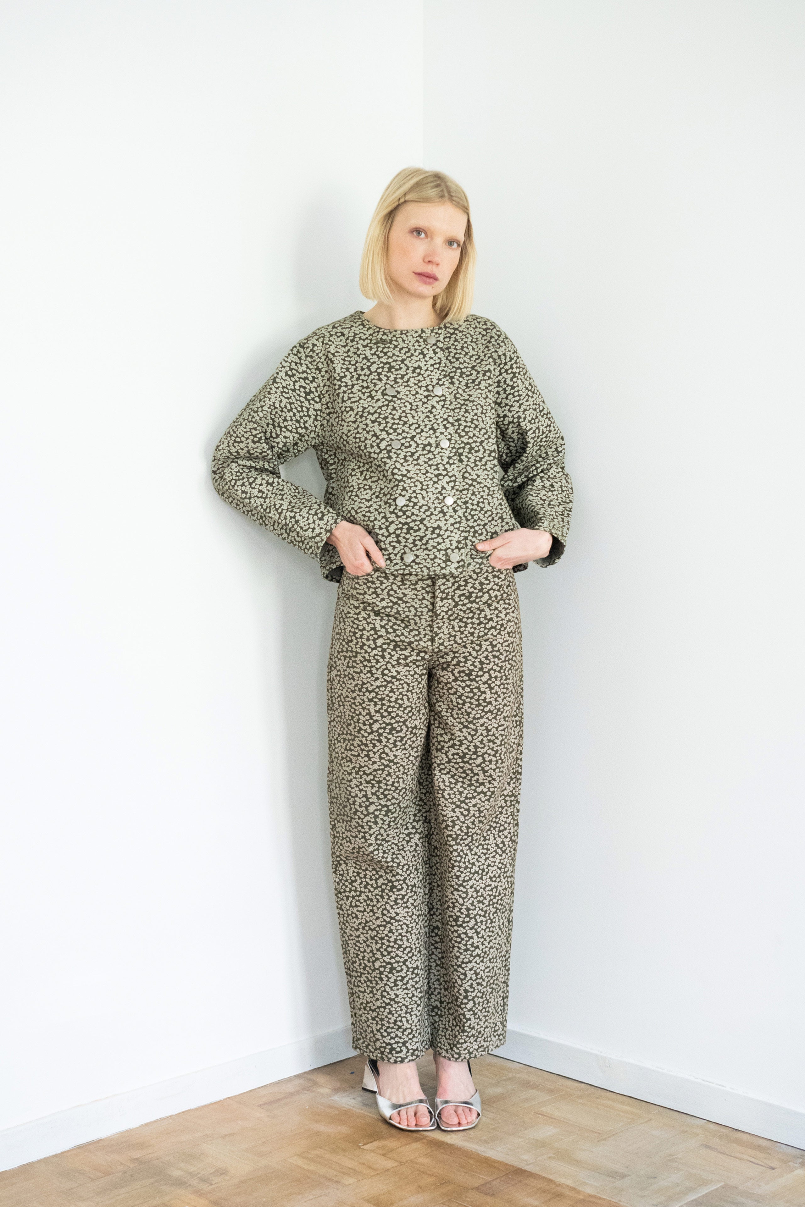 FLOWERS BERTA LONG DENIM khaki