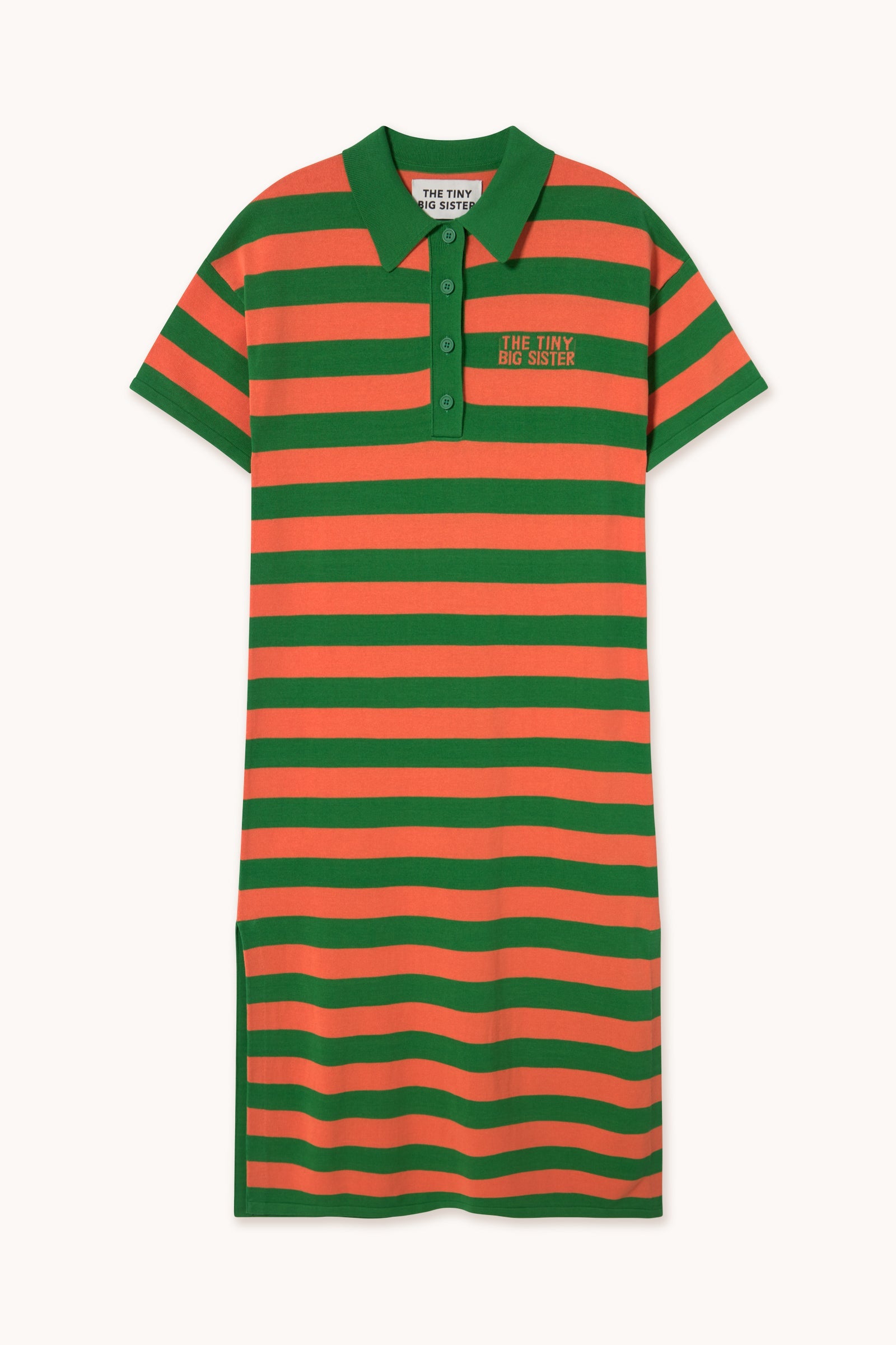VESTIDO POLO CON RAYAS ANCHAS deep green/summer red