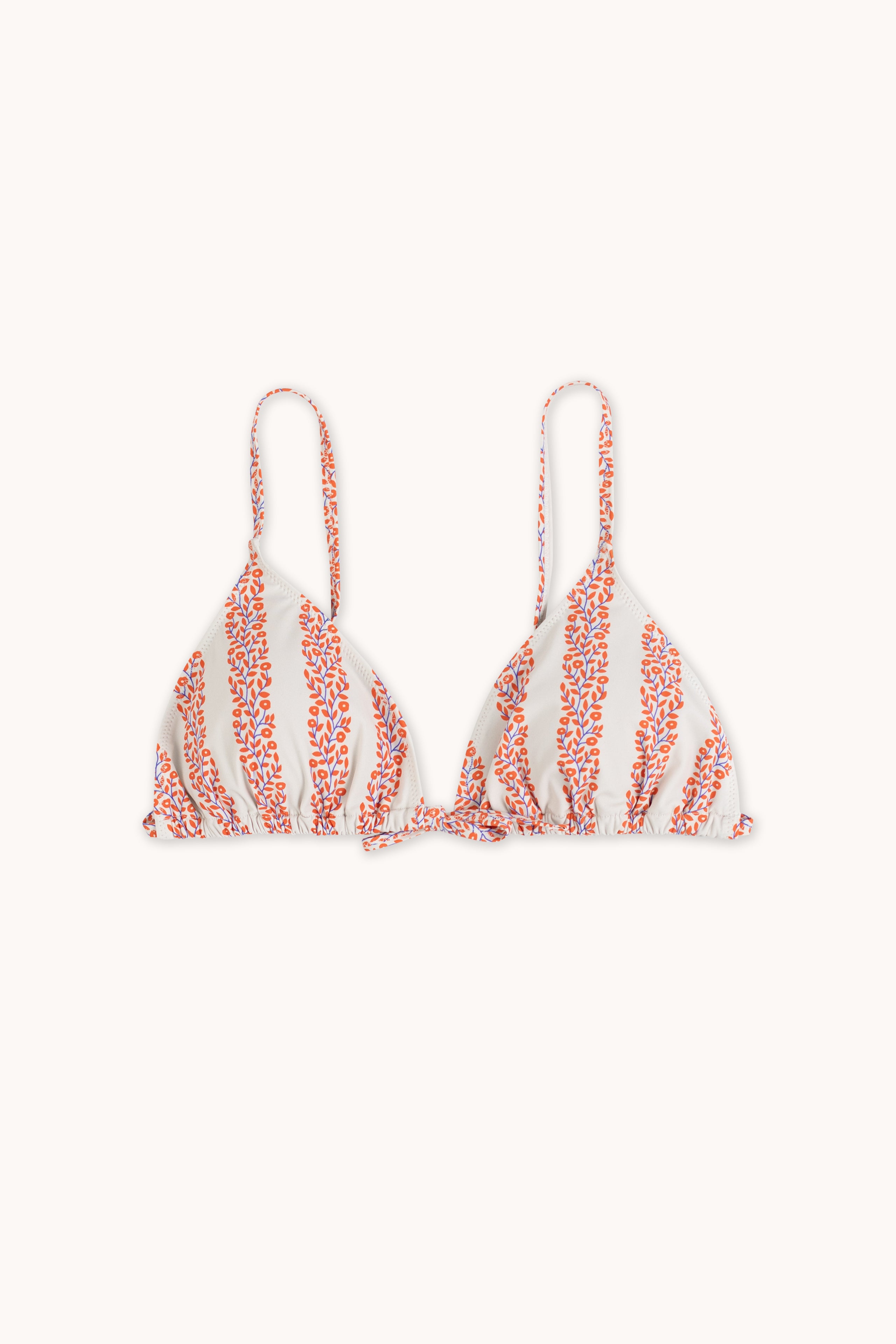 TOP BIKINI FLOWERS off-white/summer red
