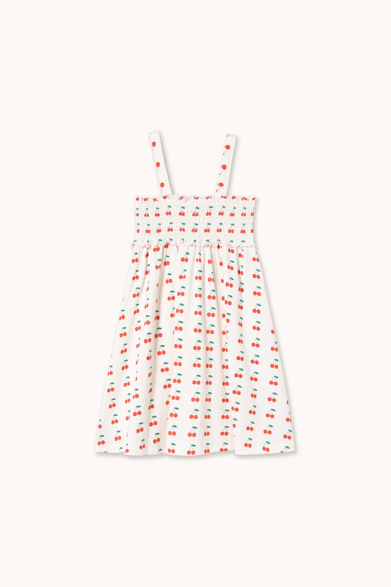 CHERRIES STRAP DRESS off-white