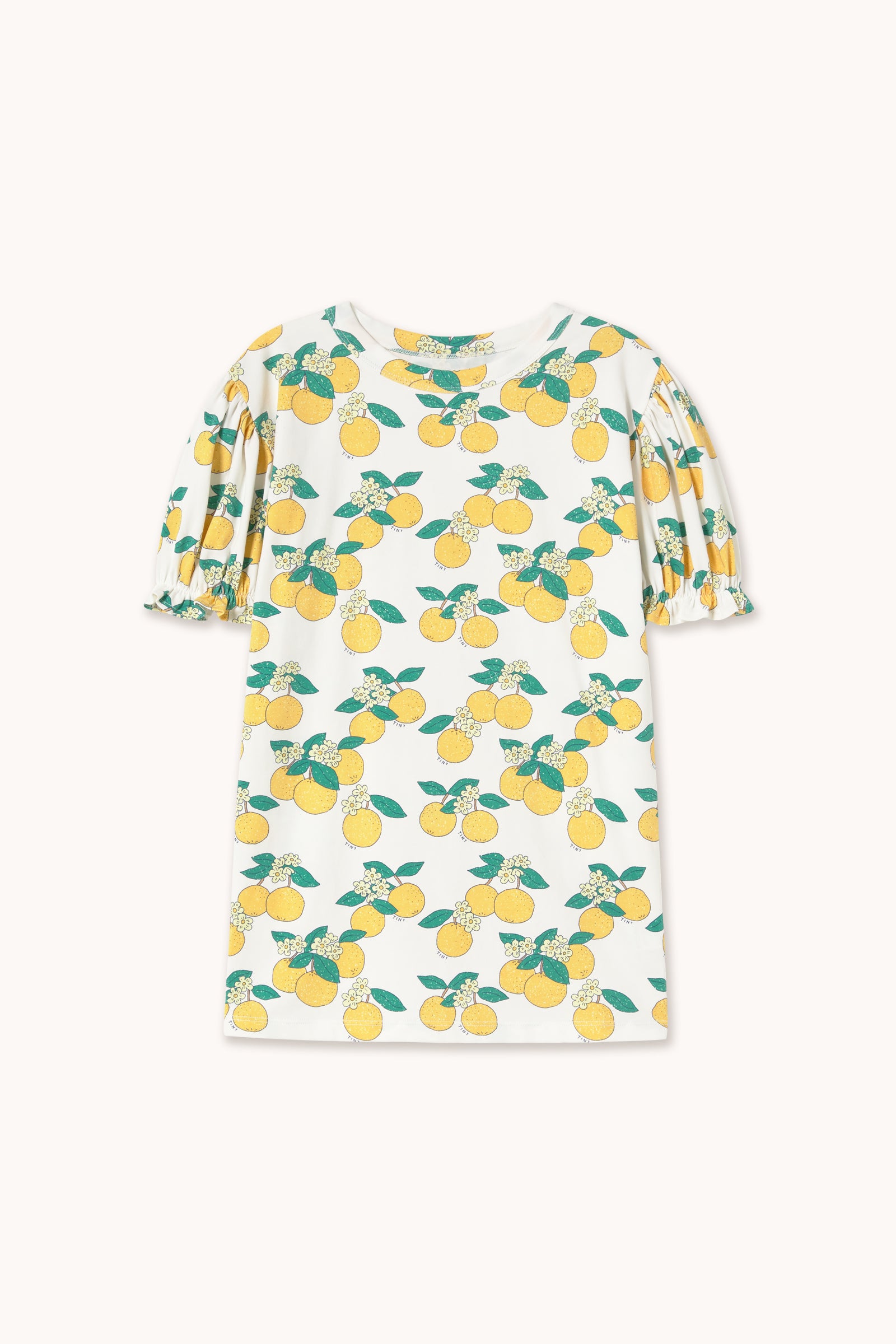 ORANGES PUFF SLEEVE DRESS off-white